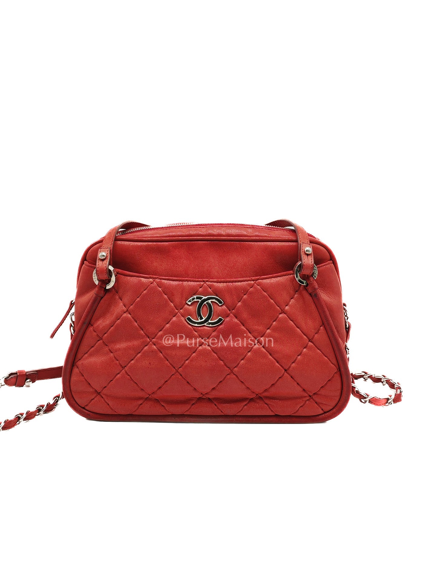 Chanel Iridescent Quilted Calfskin Leather Camera Bag and Silver Hardware Series 16 | Purse Maison Luxury Bags Shop