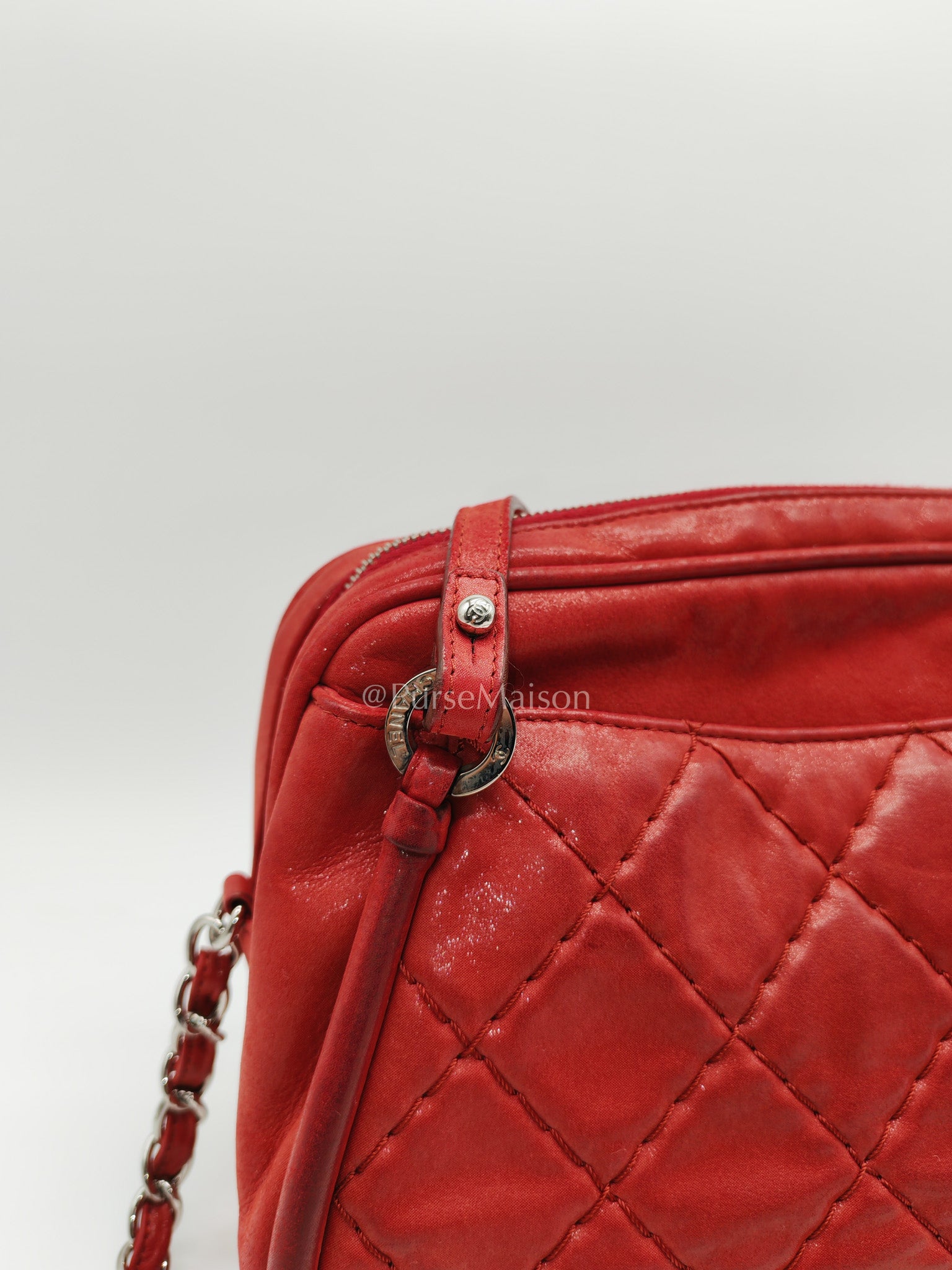 Chanel Iridescent Quilted Calfskin Leather Camera Bag and Silver Hardware Series 16 | Purse Maison Luxury Bags Shop