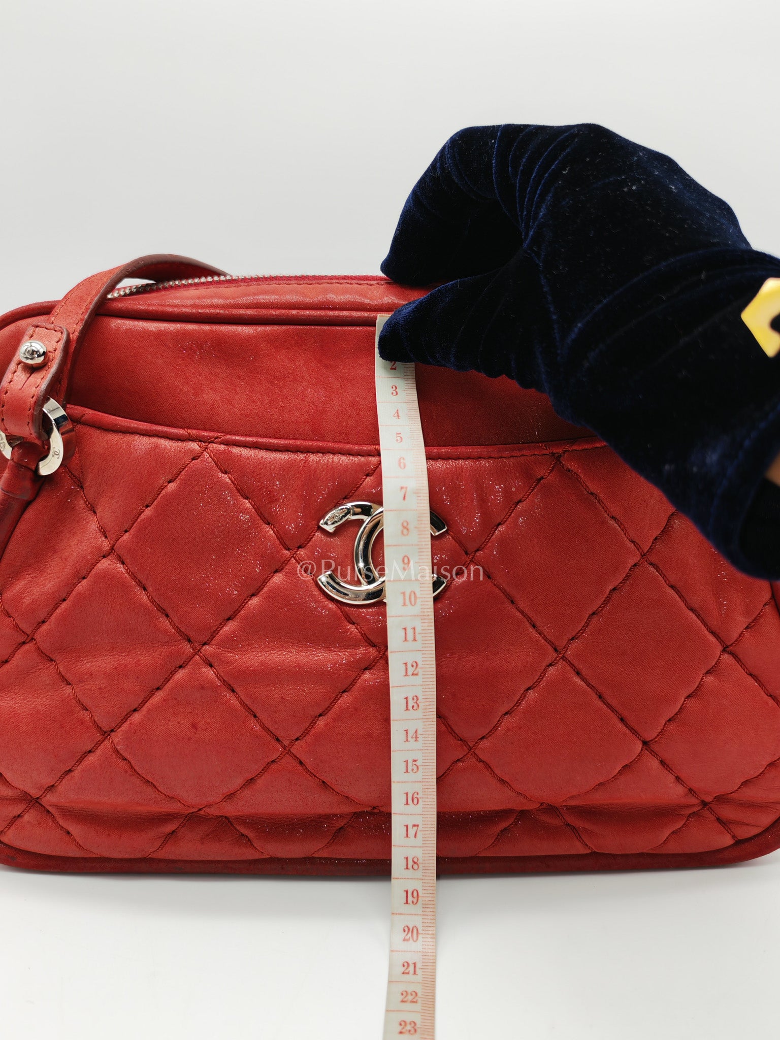 Chanel Iridescent Quilted Calfskin Leather Camera Bag and Silver Hardware Series 16 | Purse Maison Luxury Bags Shop