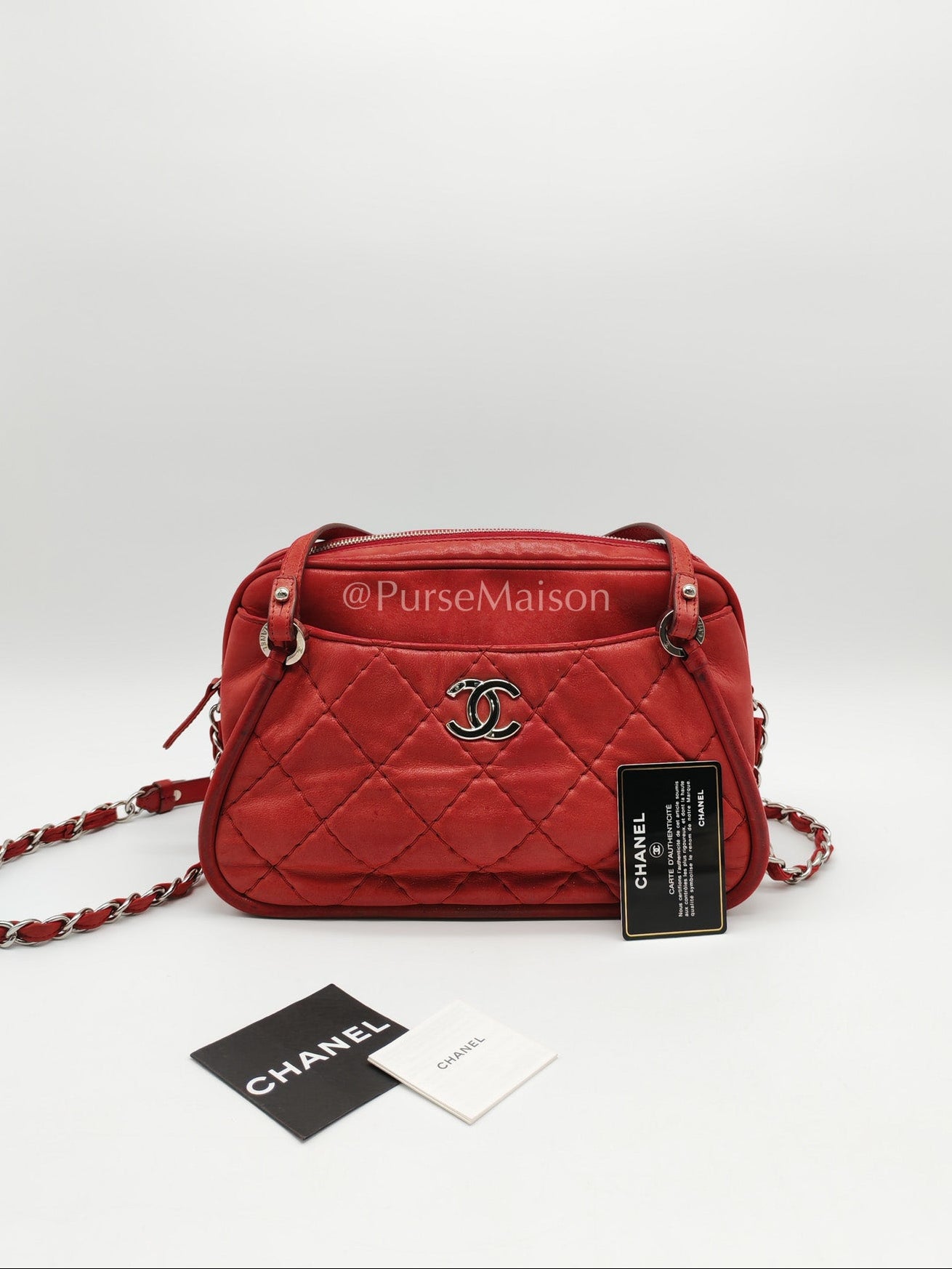 Chanel Iridescent Quilted Calfskin Leather Camera Bag and Silver Hardware Series 16 | Purse Maison Luxury Bags Shop
