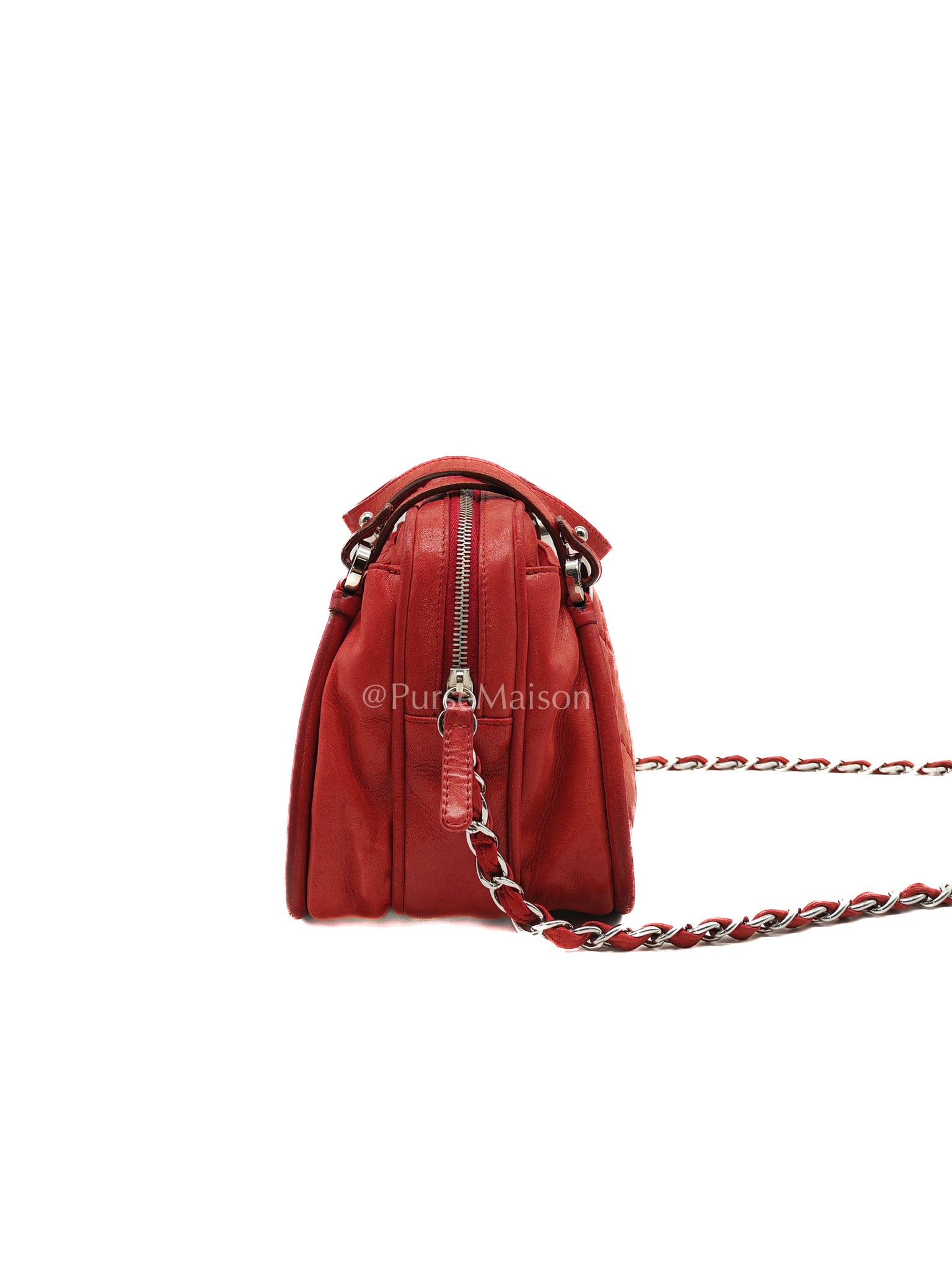 Chanel Iridescent Quilted Calfskin Leather Camera Bag and Silver Hardware Series 16 | Purse Maison Luxury Bags Shop