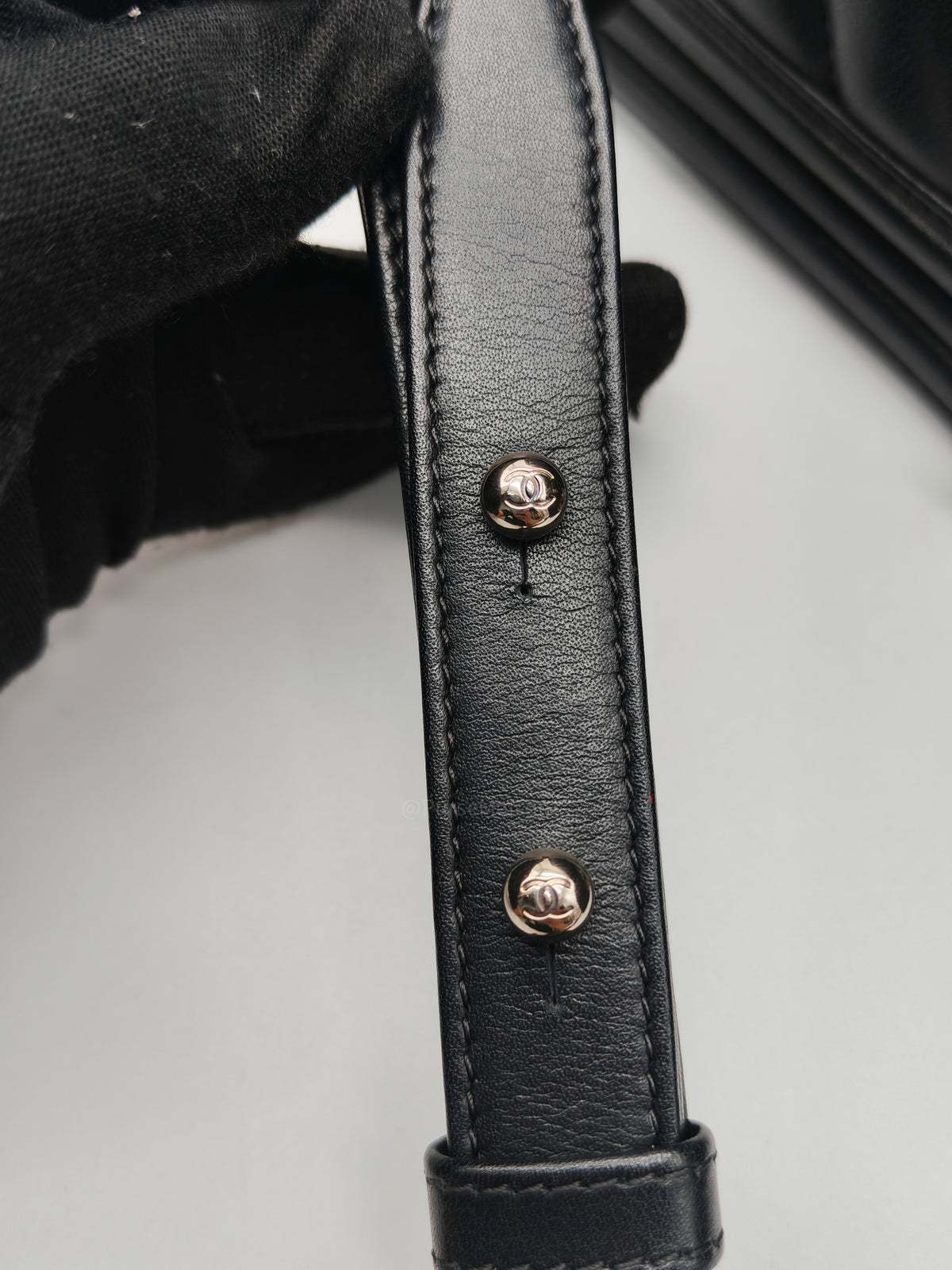 Chanel Le Boy New Medium in Black Chevron Lambskin Leather and Ruthenium Hardware Series 22 | Purse Maison Luxury Bags Shop