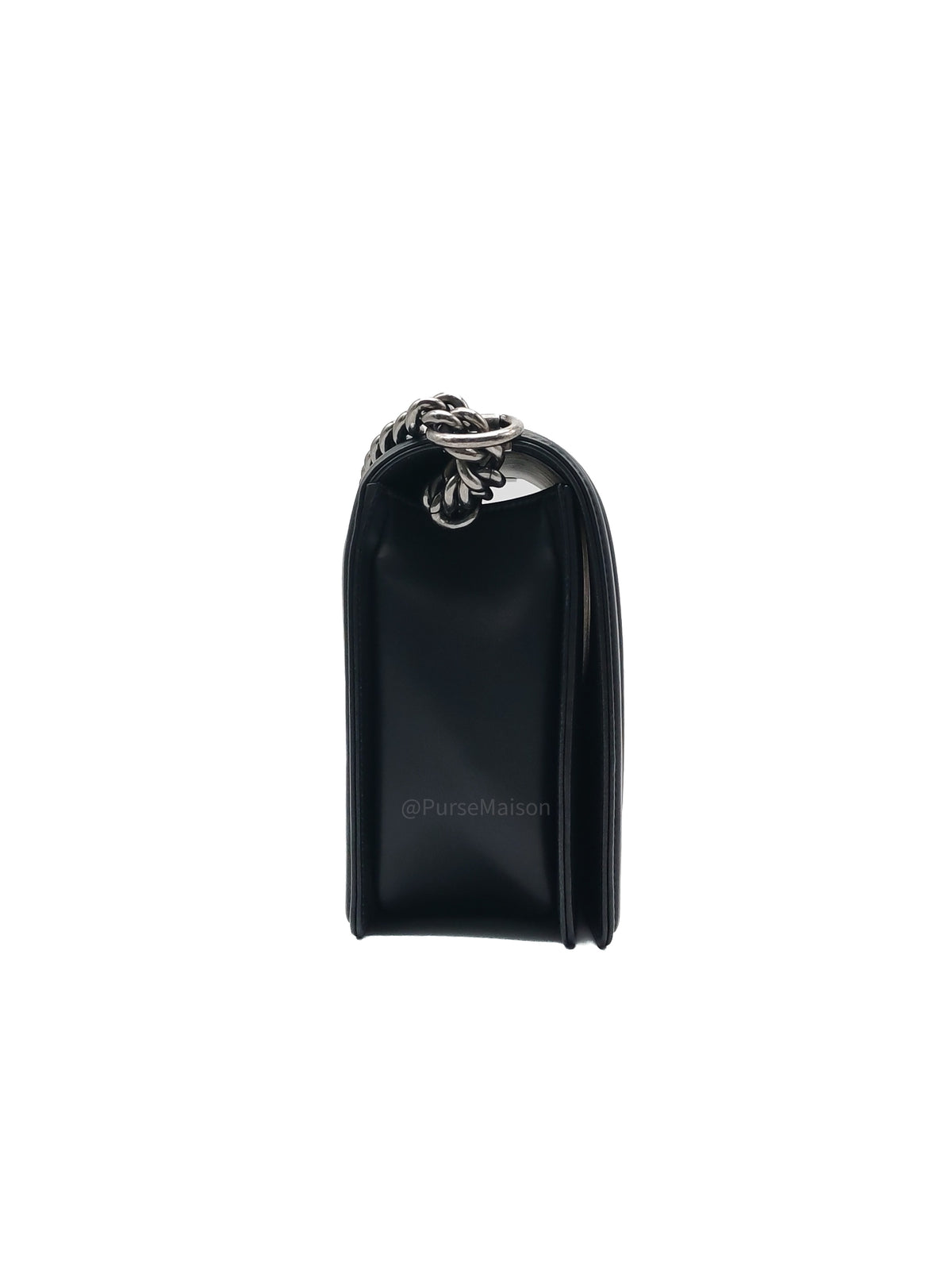 Chanel Le Boy New Medium in Black Chevron Lambskin Leather and Ruthenium Hardware Series 22 | Purse Maison Luxury Bags Shop