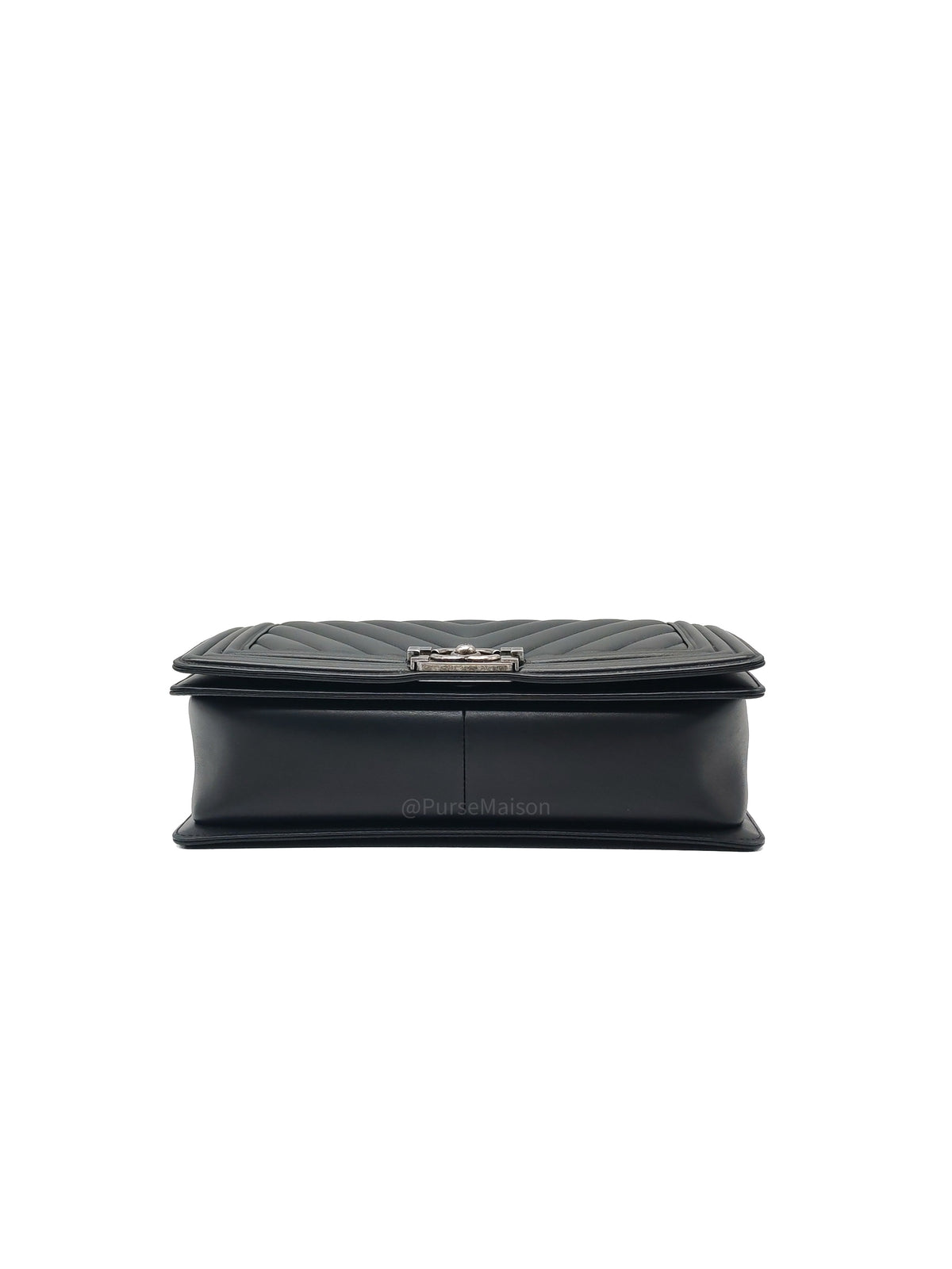 Chanel Le Boy New Medium in Black Chevron Lambskin Leather and Ruthenium Hardware Series 22 | Purse Maison Luxury Bags Shop