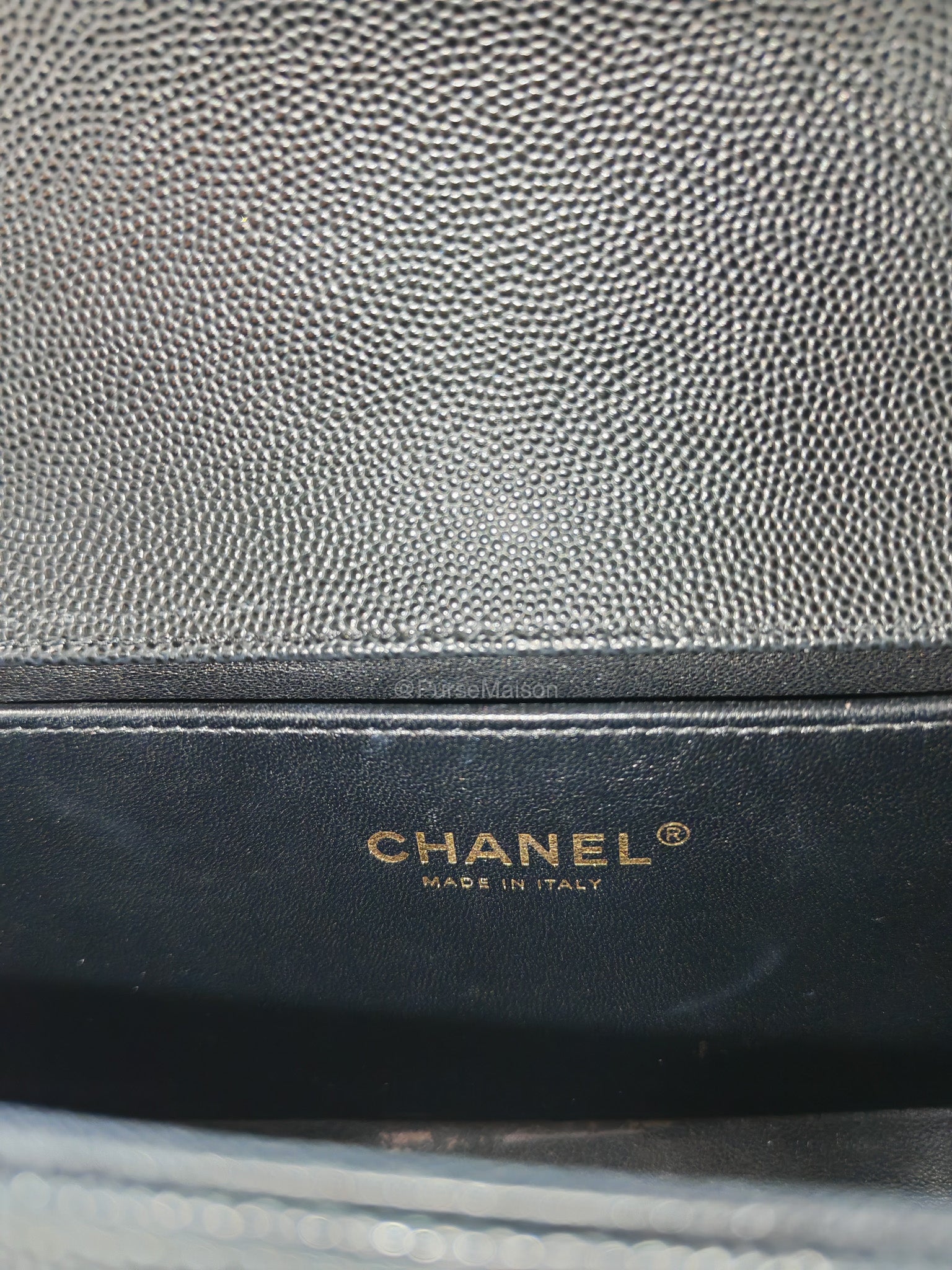 Chanel Le Boy Old Medium in Black Quilted Caviar Leather and Aged Gold Hardware Microchip | Purse Maison Luxury Bags Shop
