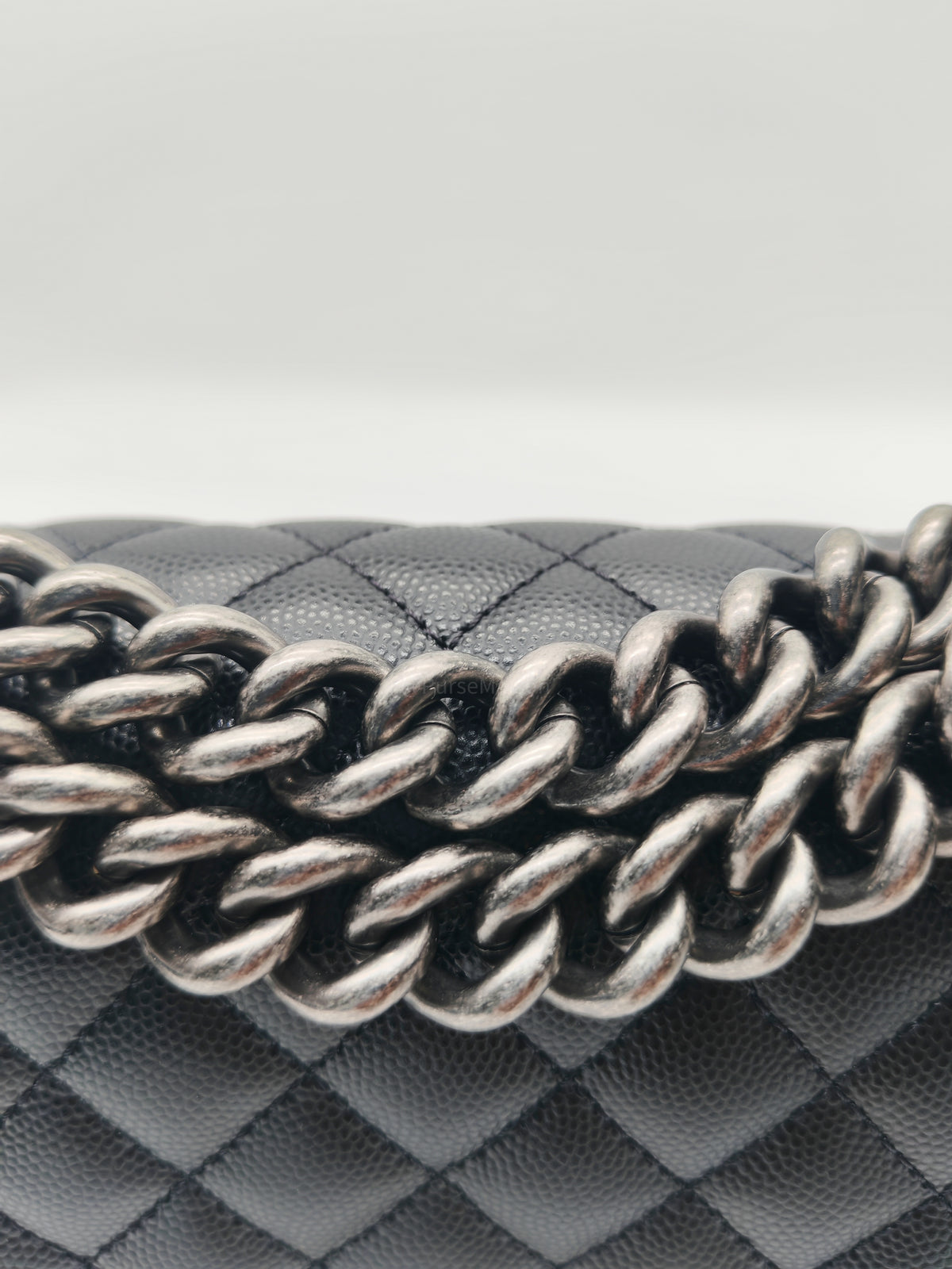 Chanel Le Boy Small in Black Quilted Caviar Leather and Ruthenium Hardware Microchip (TK***XA) | Purse Maison Luxury Bags Shop