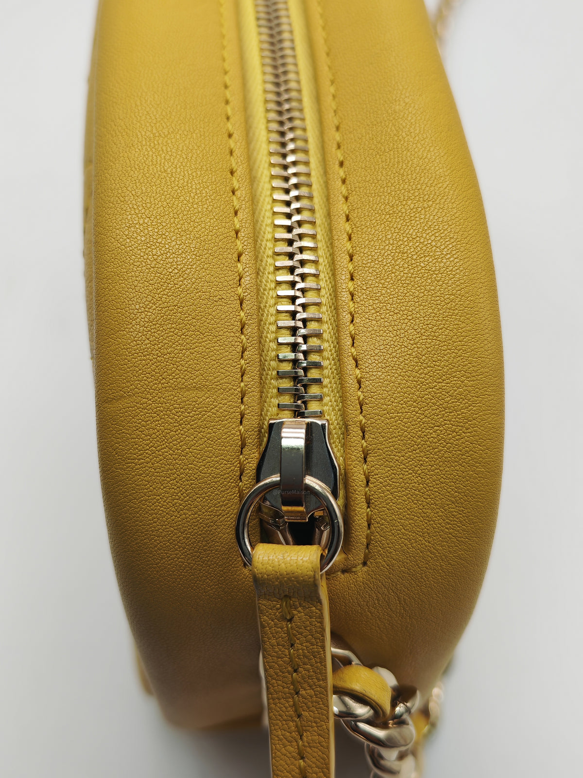 Chanel Matelassé Camera Bag in Yellow Calfskin Leather and Gold Hardware Series 26 | Purse Maison Luxury Bags Shop