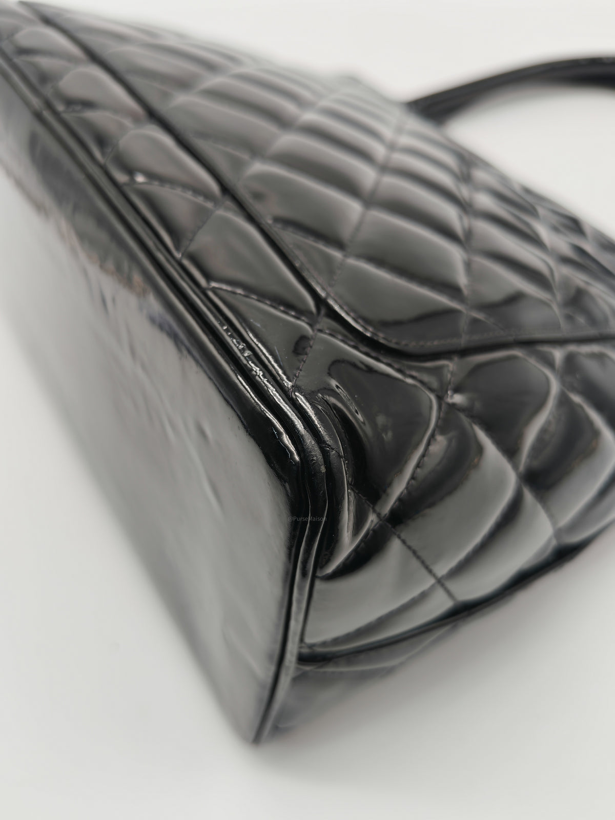 Chanel Medallion Tote Bag in Black Quilted Patent Leather Series 6 | Purse Maison Luxury Bags Shop