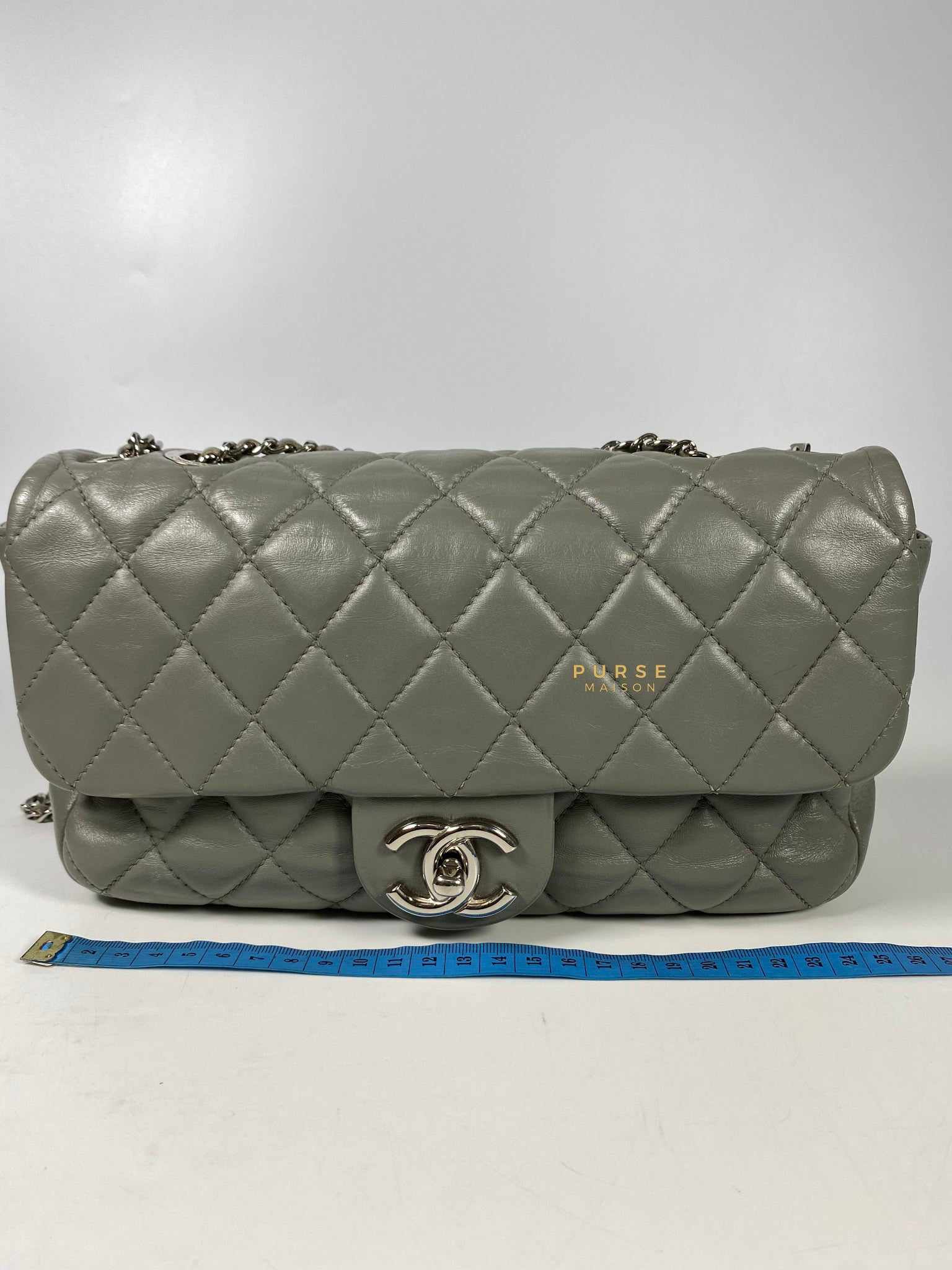 Chanel Medium Coco Rain Flap Lambskin Silver Hardware Series 13 (Gray)