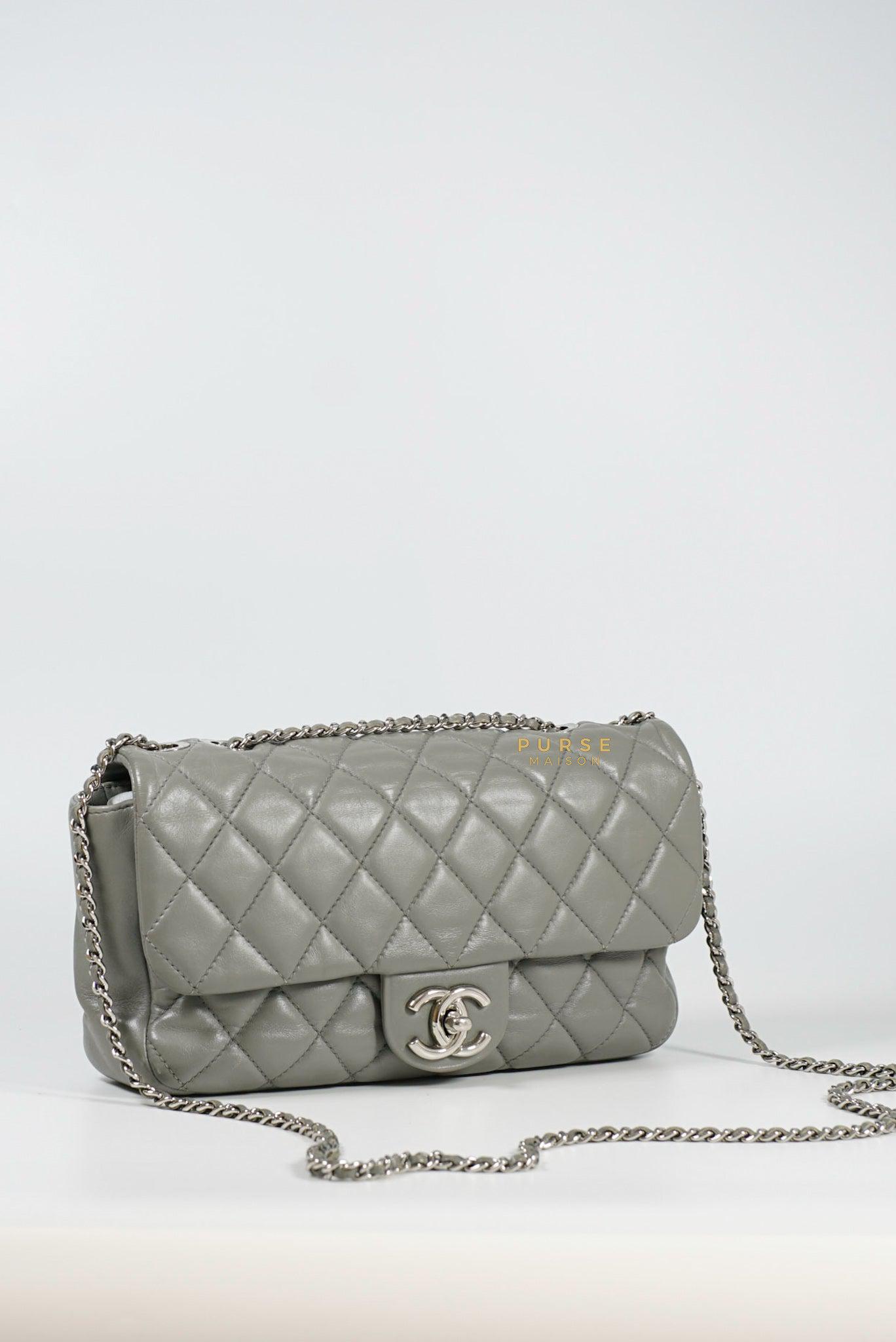 Chanel Medium Coco Rain Flap Lambskin Silver Hardware Series 13 (Gray)