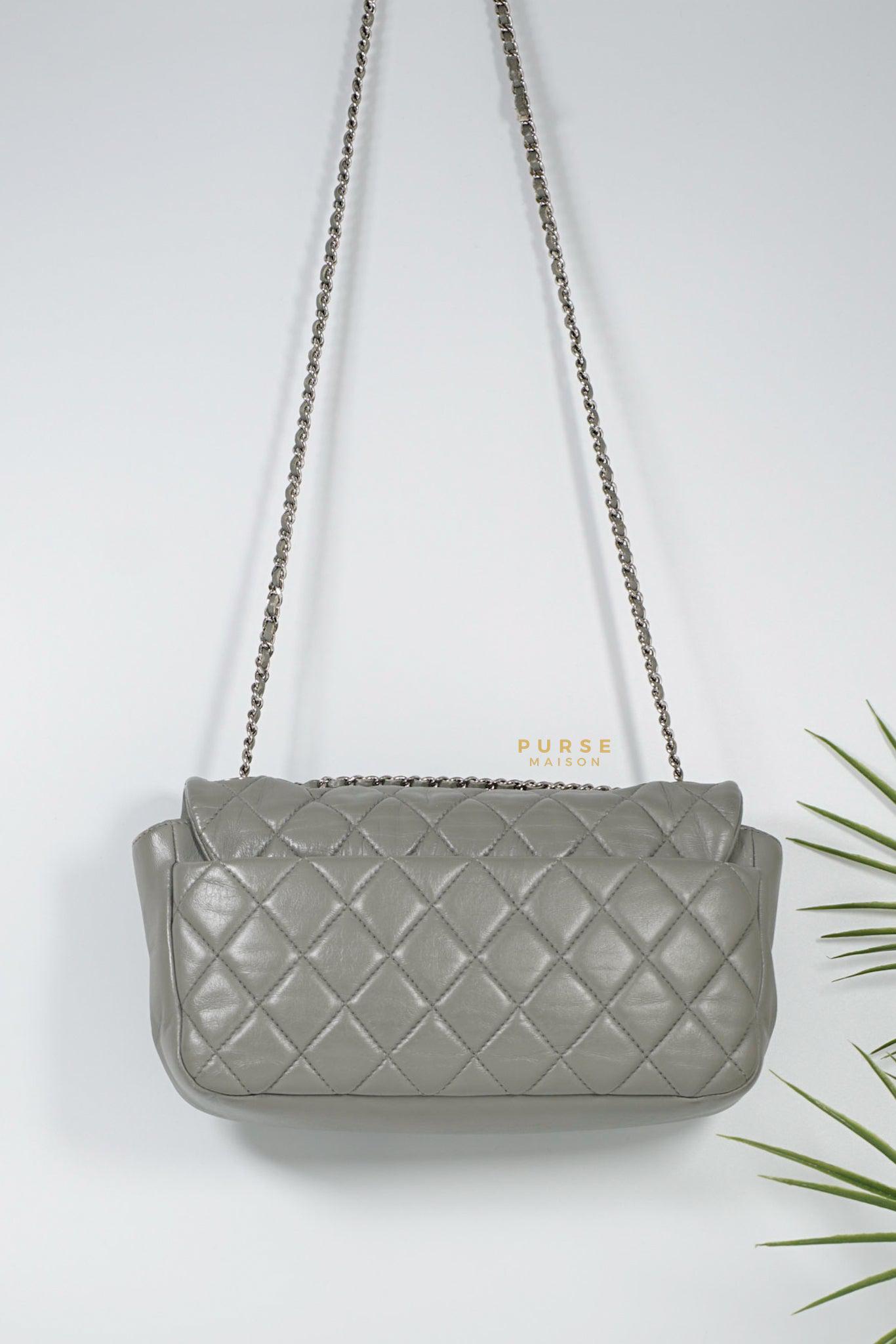 Chanel Medium Coco Rain Flap Lambskin Silver Hardware Series 13 (Gray)