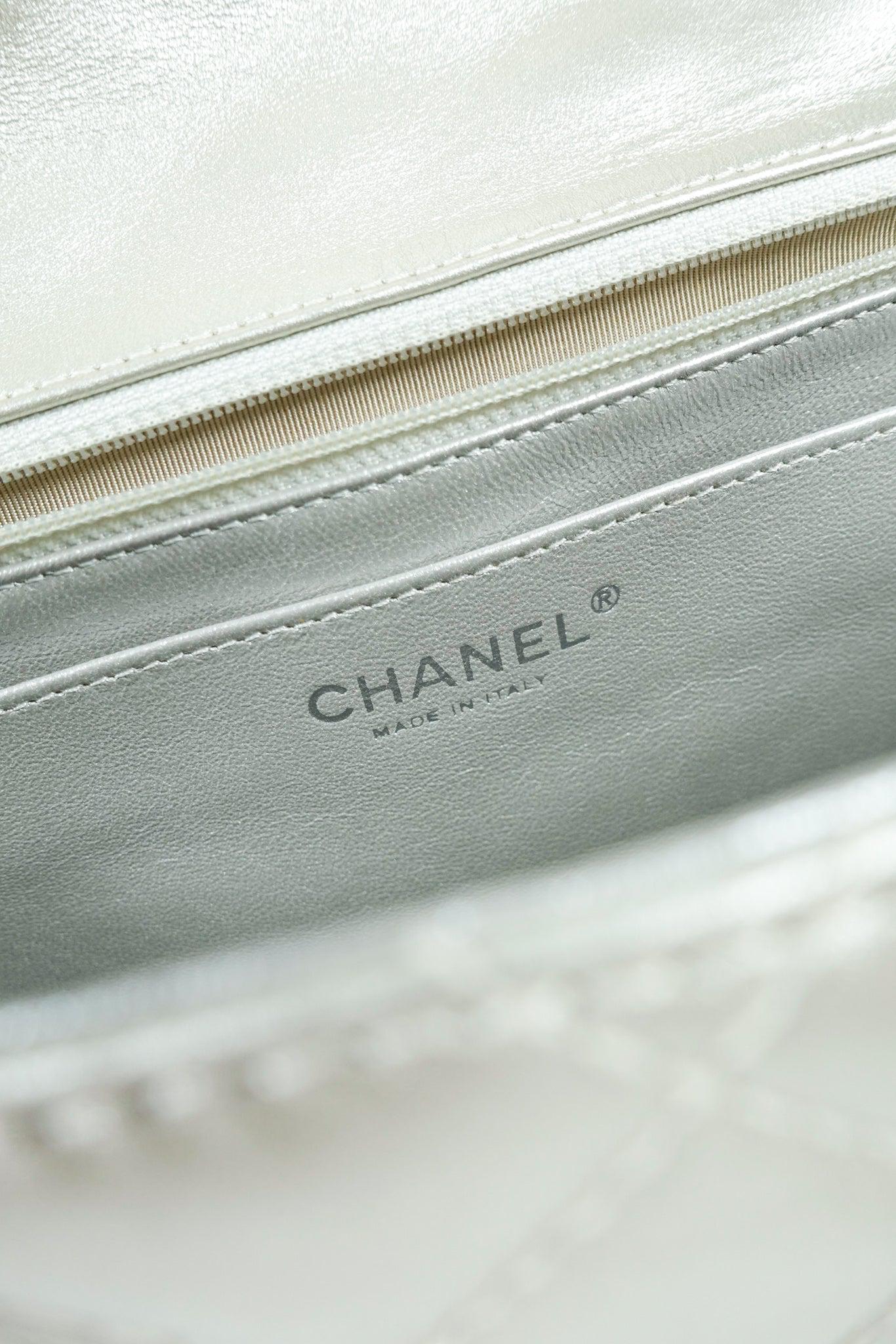 Chanel Metallic Silver Quilted Calfskin Reissue Clutch (Series 12)