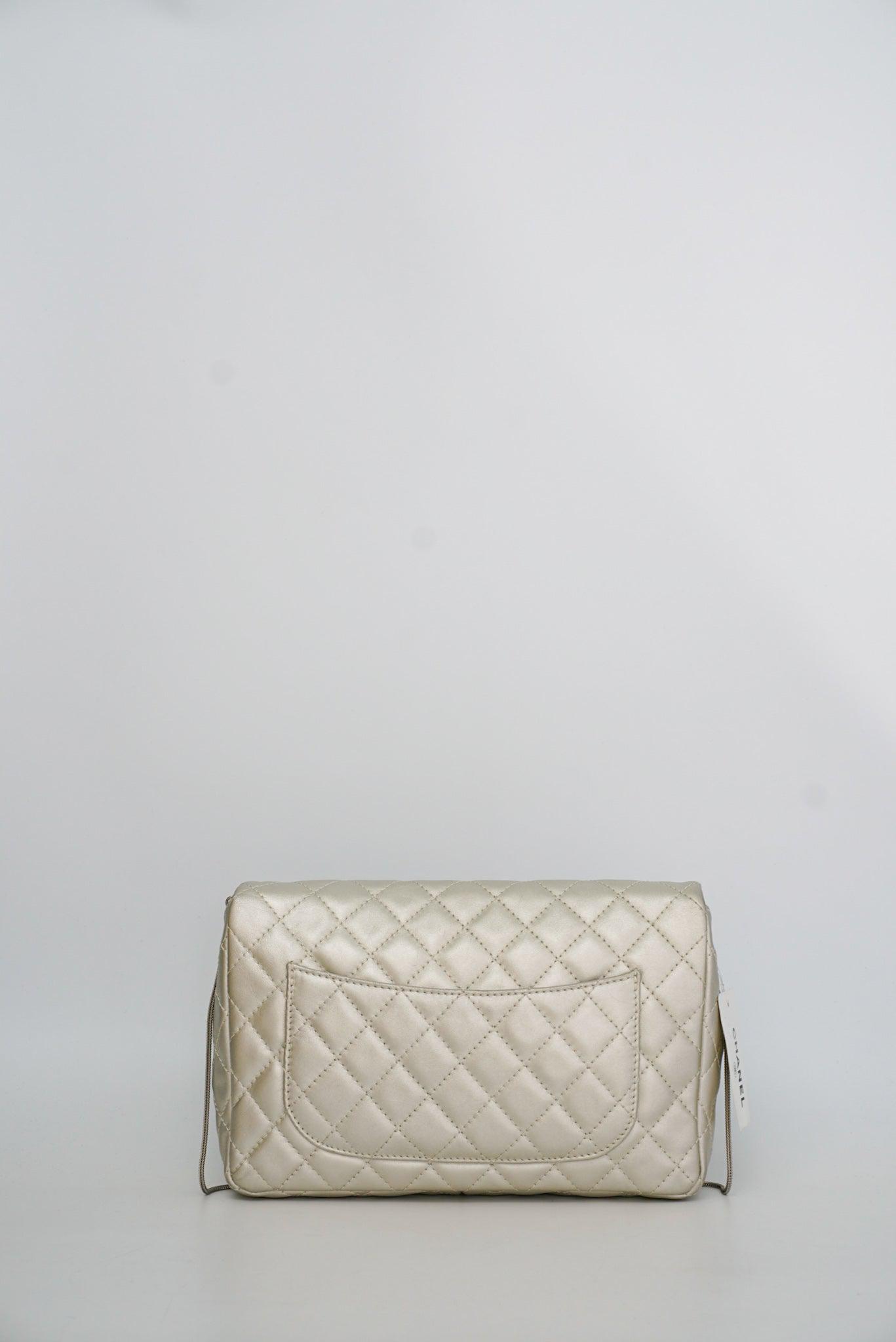 Chanel Metallic Silver Quilted Calfskin Reissue Clutch (Series 12)