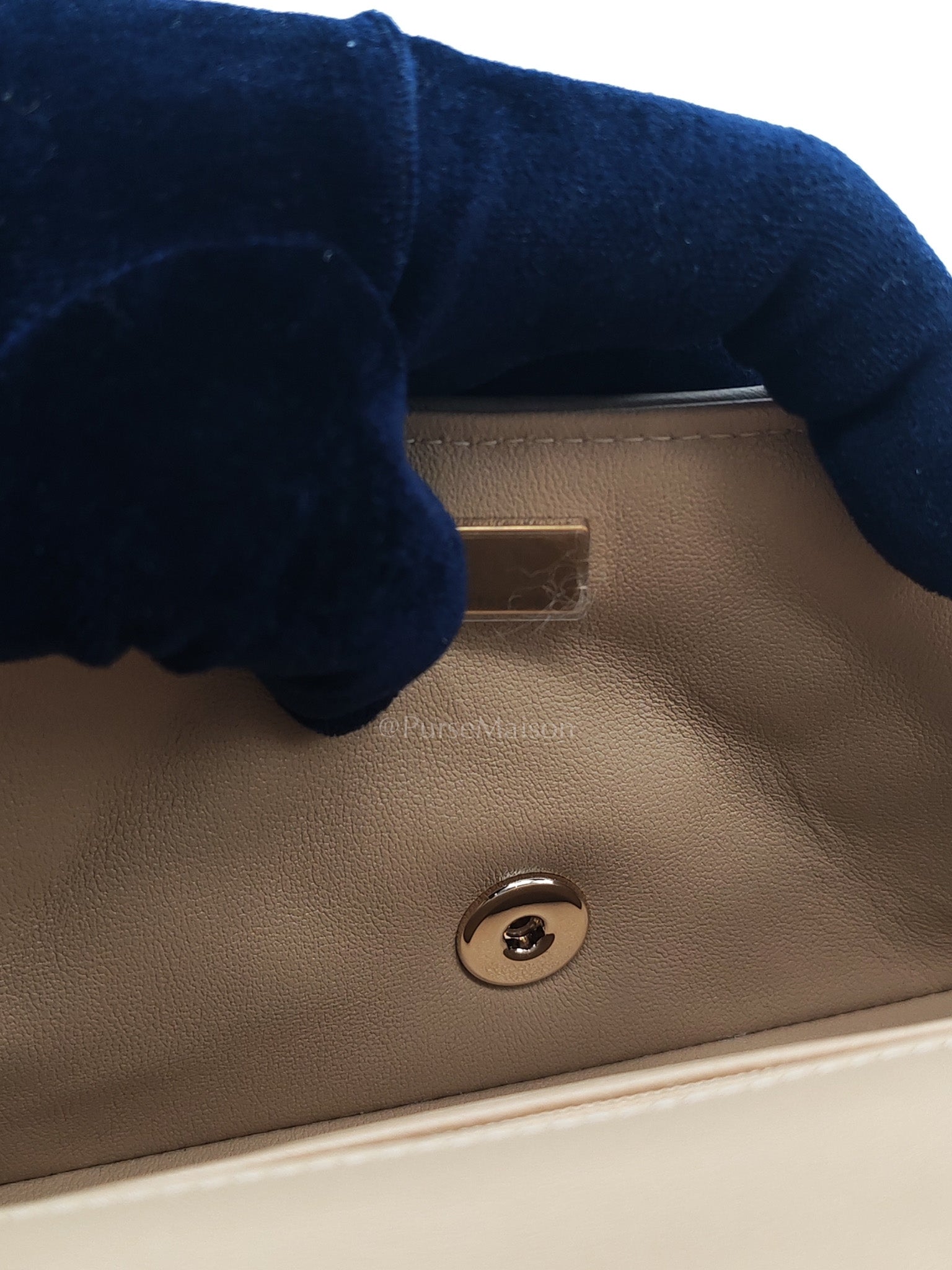 Mini Flap Bag in Dark Beige Raffia & Light Gold Hardware Microchip | Purse Maison Luxury Bags Shop