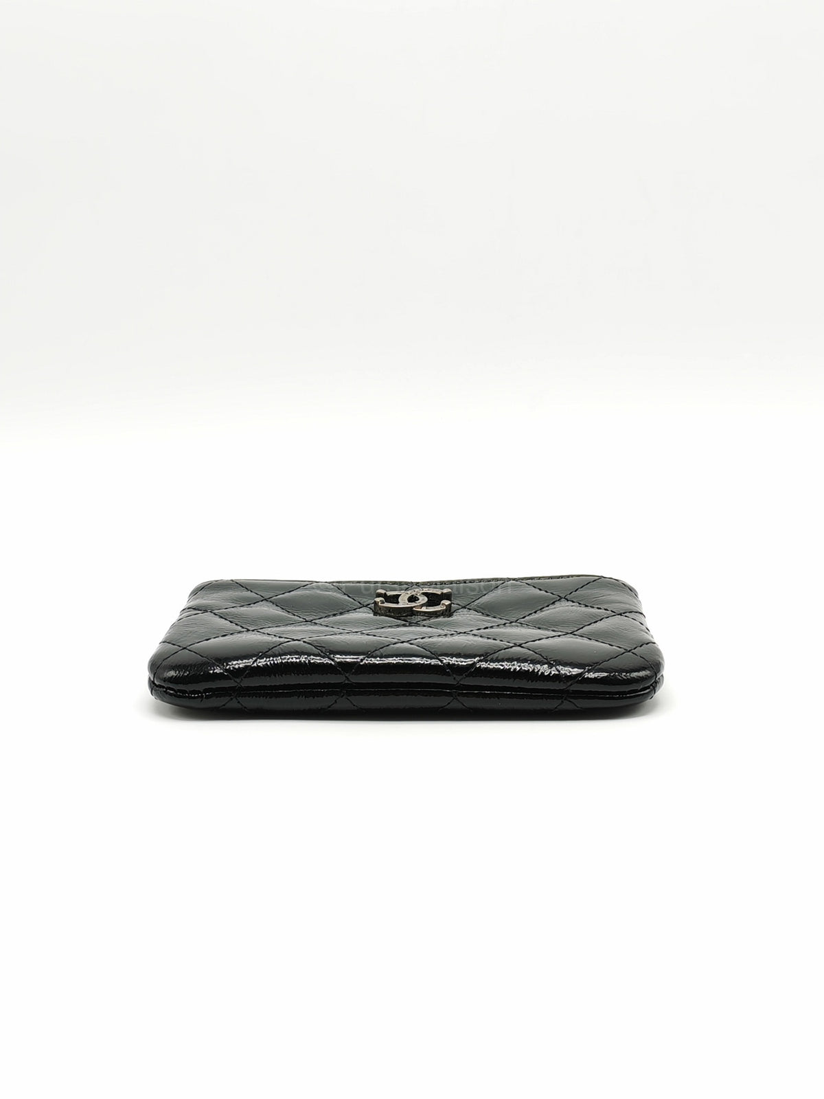 Chanel Mini O-case Coin Purse in Black Quilted Patent Leather Ruthenium Hardware Series 19 | Purse Maison Luxury Bags Shop