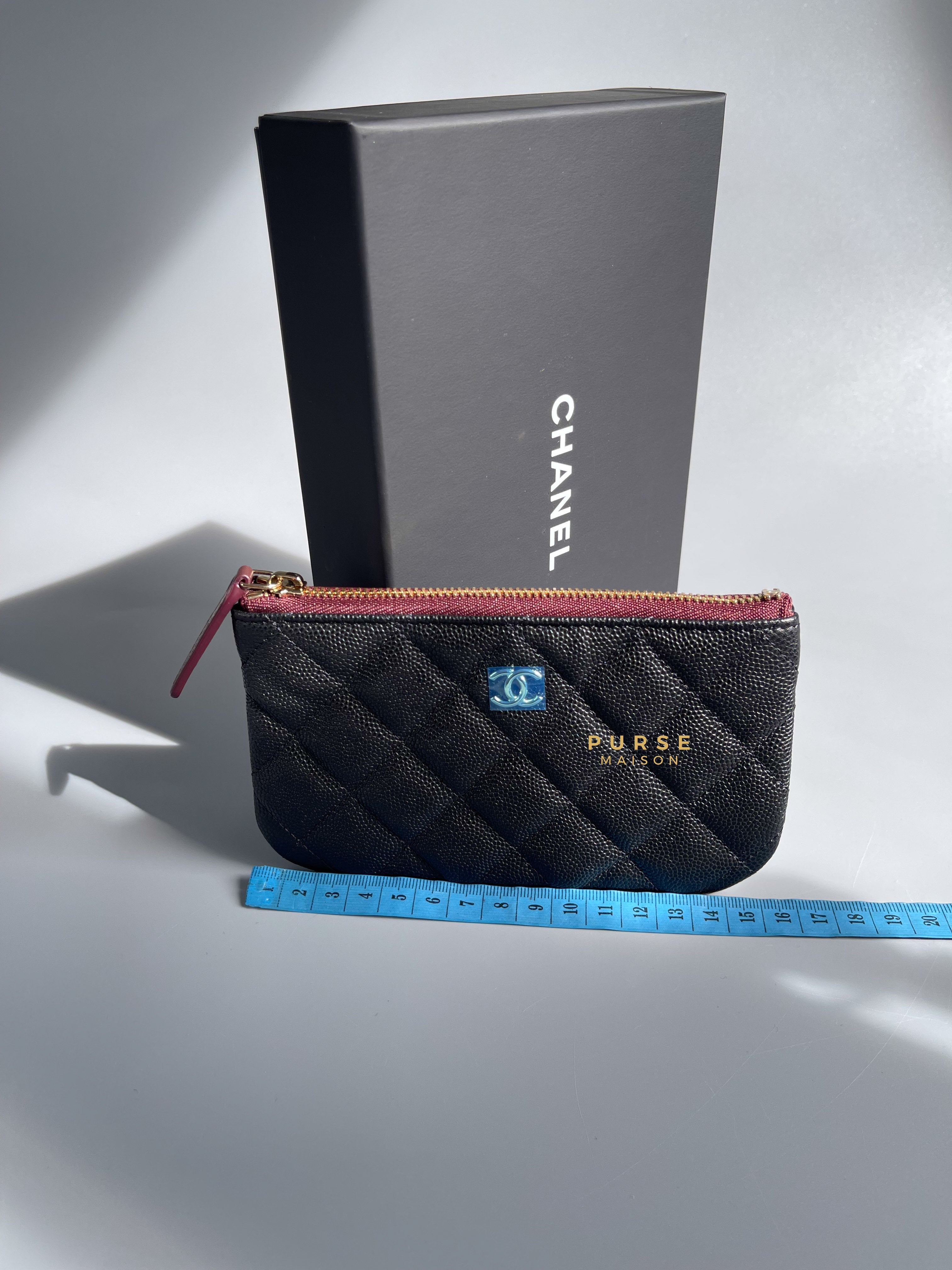 Chanel Mini O Case Pouch Caviar Leather Gold Hardware