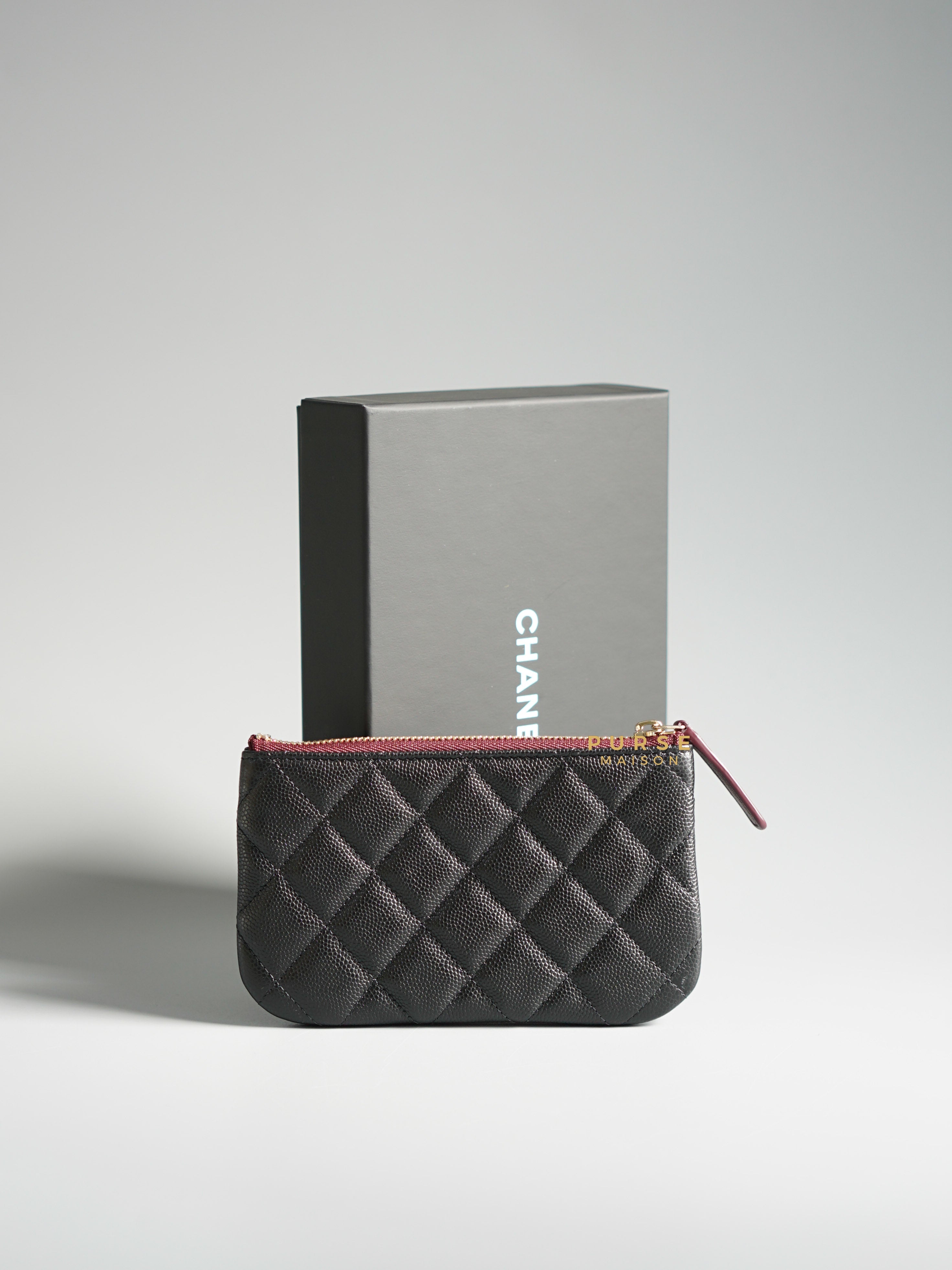 Chanel Mini O Case Pouch Caviar Leather Gold Hardware (Microchip) | Purse Maison Luxury Bags Shop
