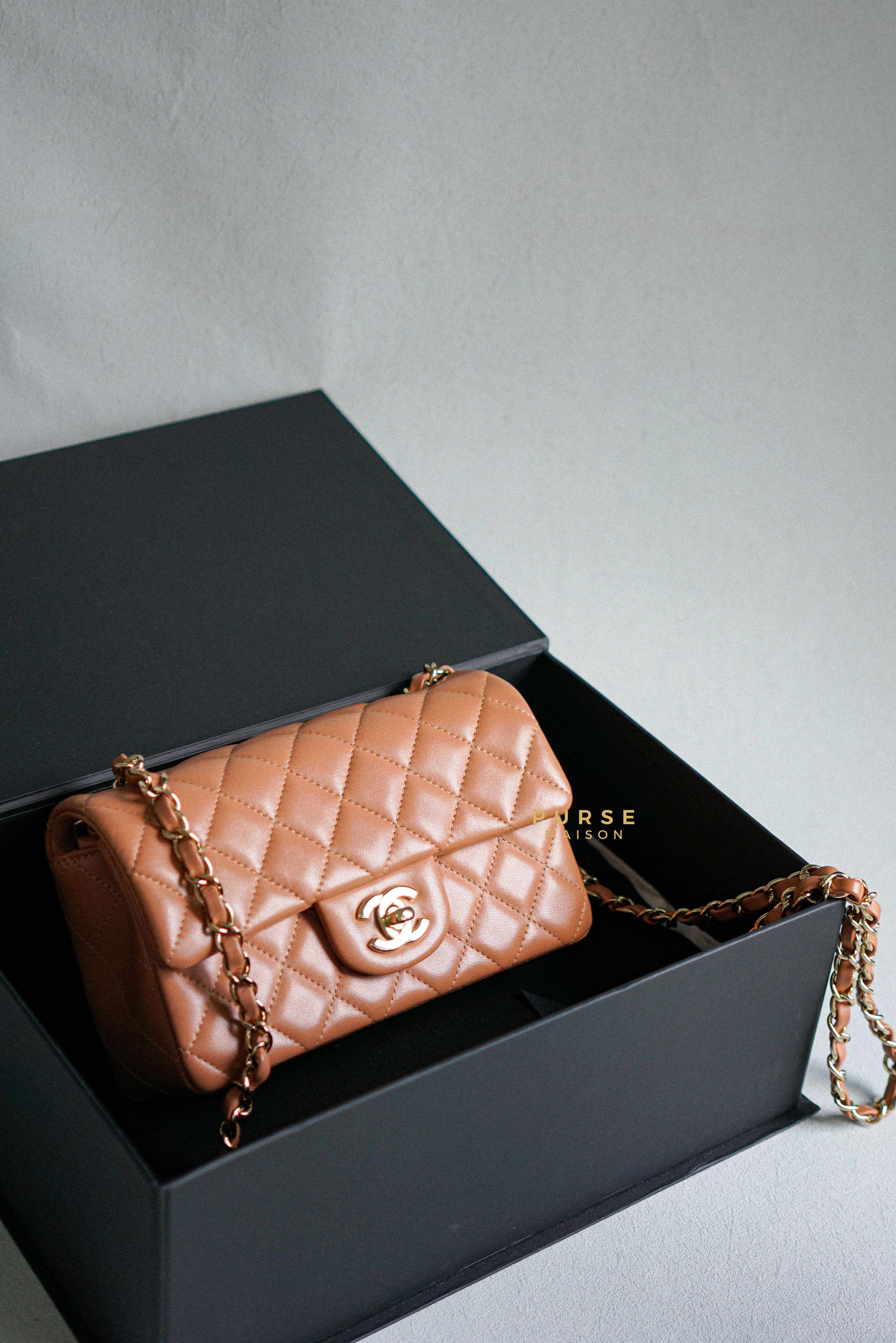 Chanel mini rectangular 2025 gold hardware