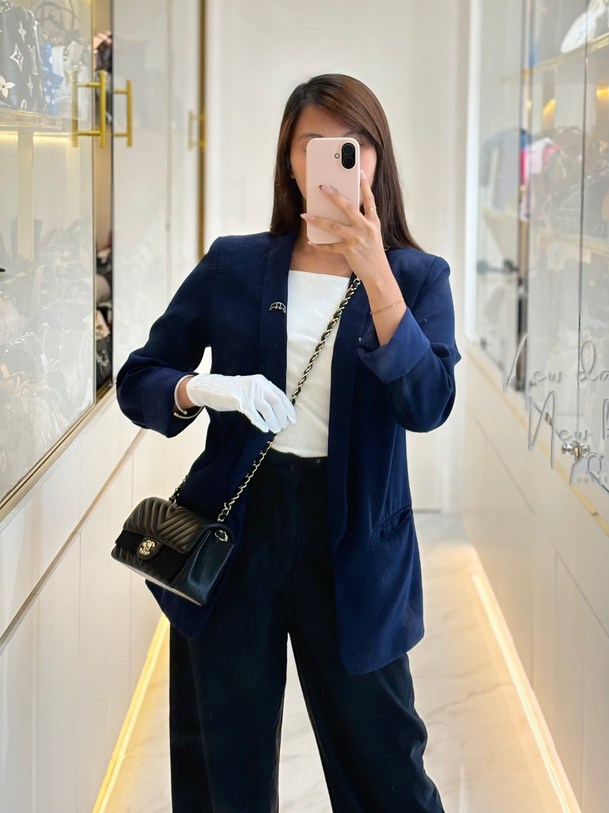 Mini Rectangle Flap Bag in Black Lambskin Leather in Light Gold Hardware (Series 29) | Purse Maison Luxury Bags Shop