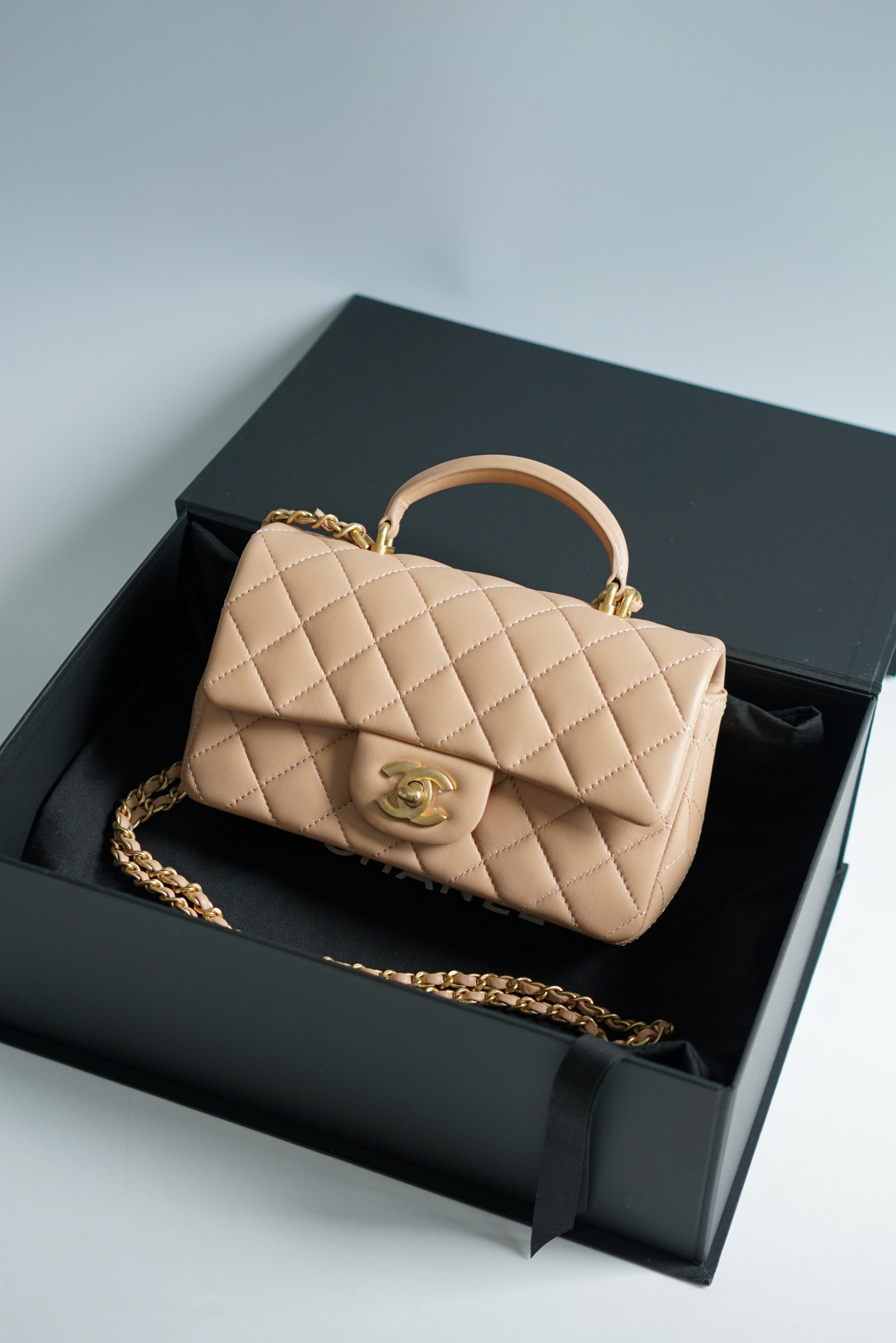 chanel small beige bag
