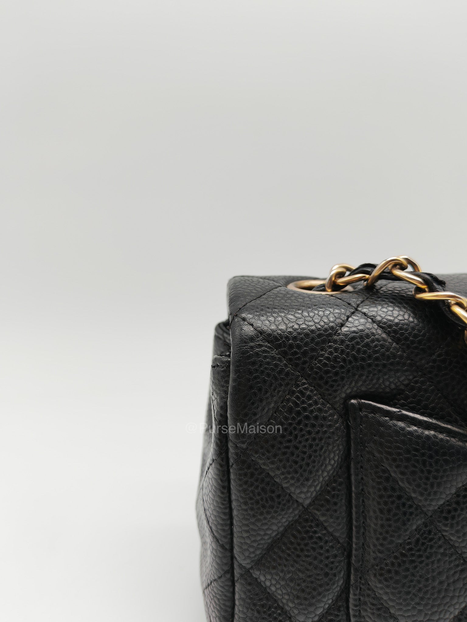 Chanel Mini Rectangular Classic Flap Bag in Black Quilted Caviar Leather and Gold Hardware Series 20 | Purse Maison Luxury Bags Shop