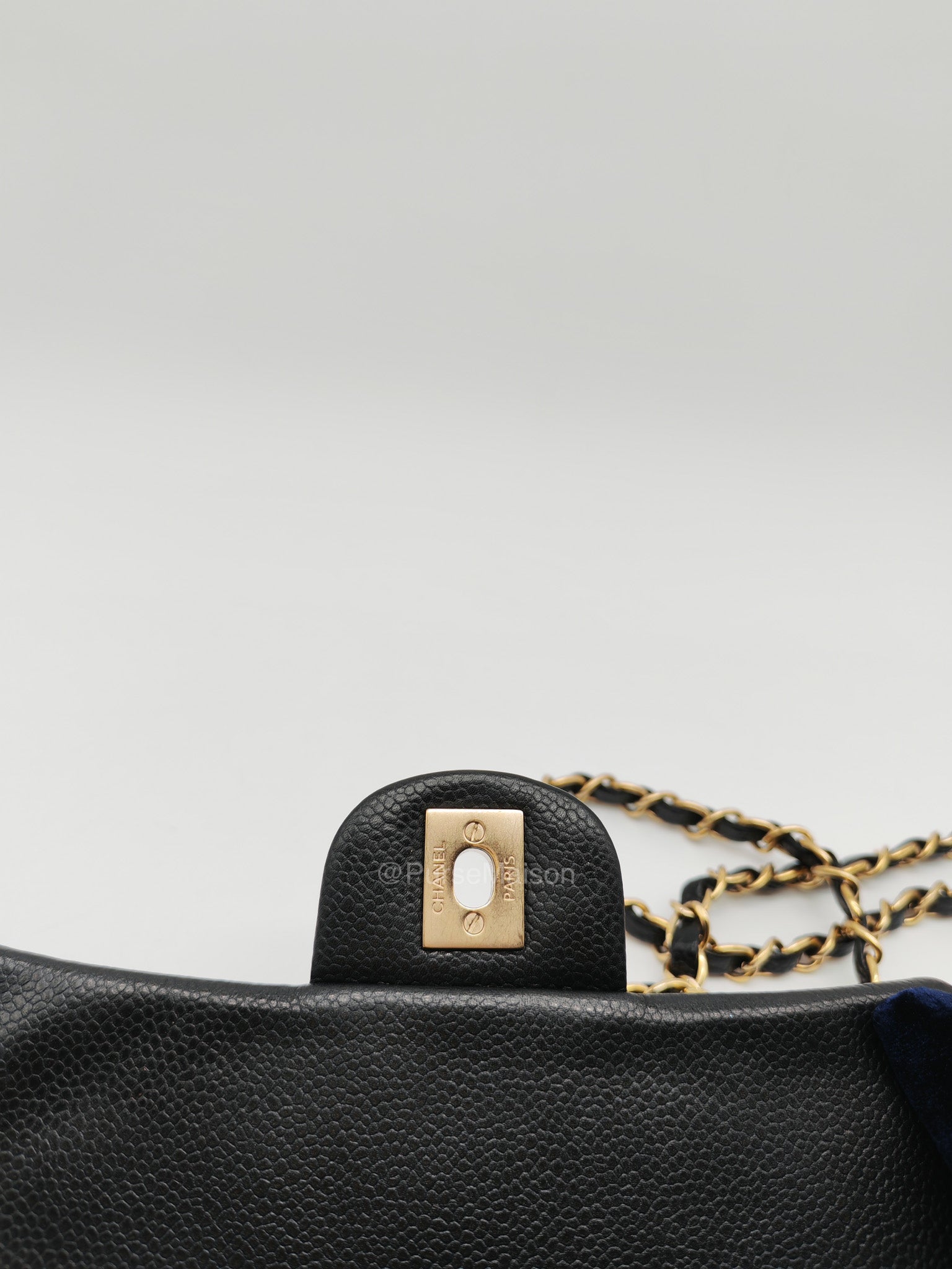 Chanel Mini Rectangular Classic Flap Bag in Black Quilted Caviar Leather and Gold Hardware Series 20 | Purse Maison Luxury Bags Shop