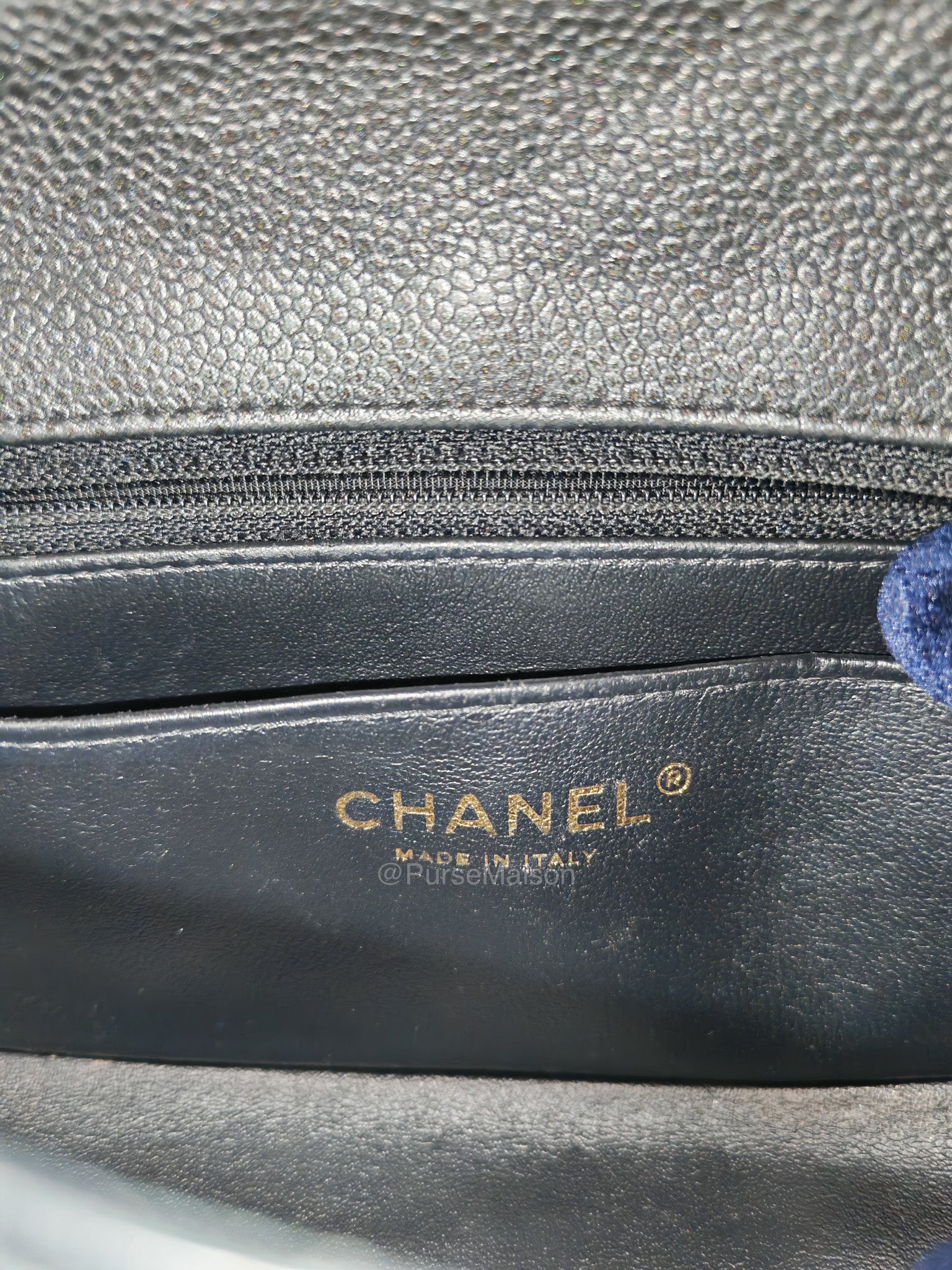 Chanel Mini Rectangular Classic Flap Bag in Black Quilted Caviar Leather and Gold Hardware Series 20 | Purse Maison Luxury Bags Shop