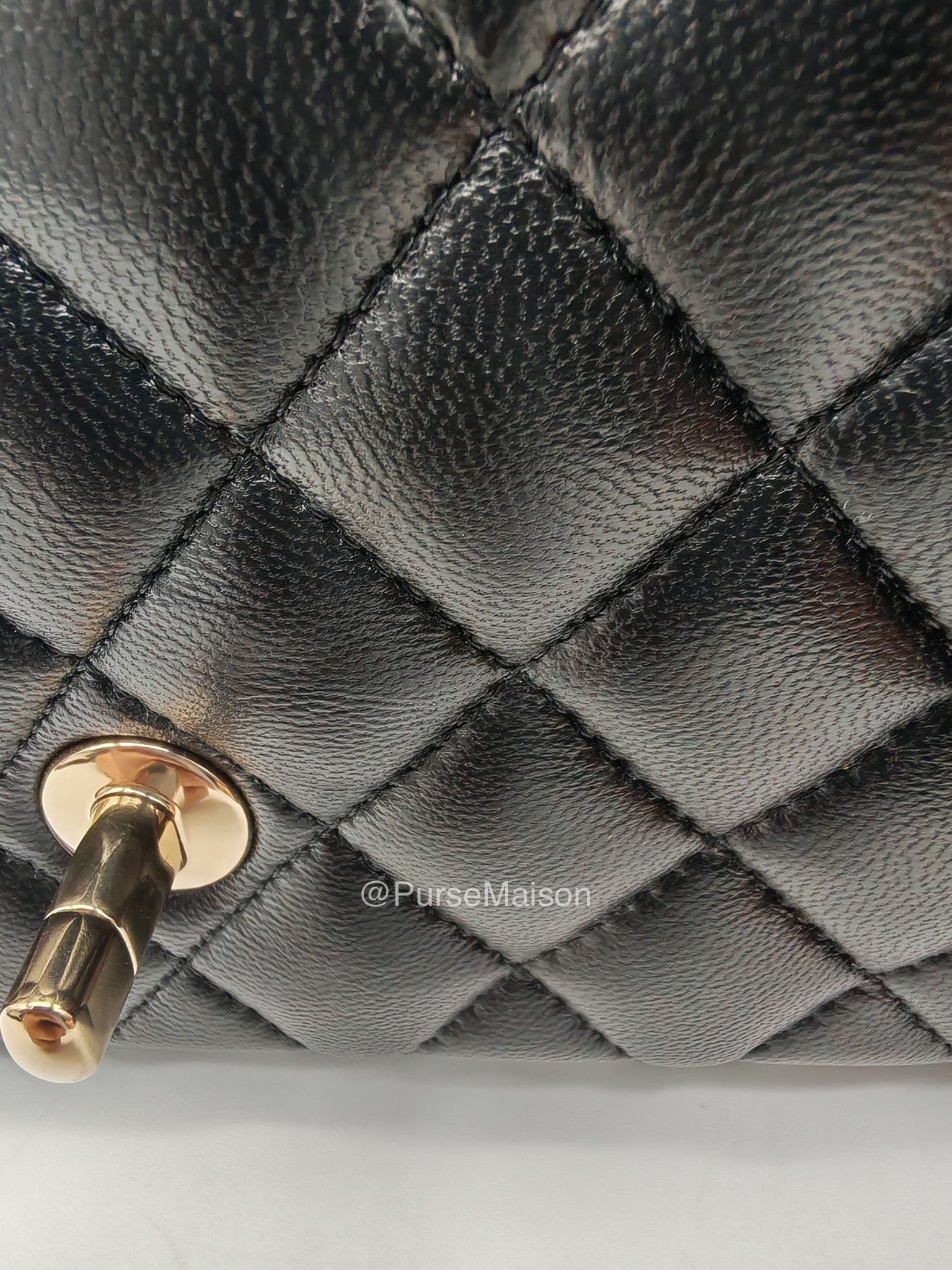 Chanel Mini Rectangular Top Handle Flap Bag in Black Lambskin Leather Light Gold Hardware (Microchip) | Purse Maison Luxury Bags Shop