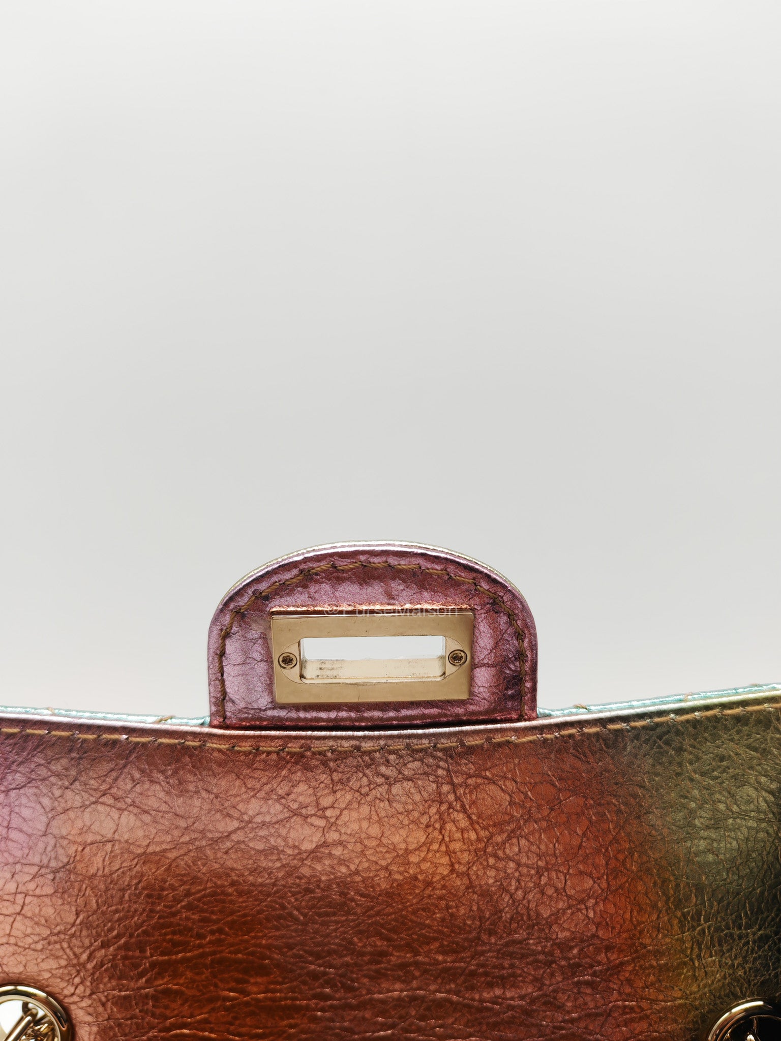 Chanel Mini Reissue 2.55 in Rainbow Metallic Goatskin Leather Light Gold Hardware (Microchip) | Purse Maison Luxury Bags Shop