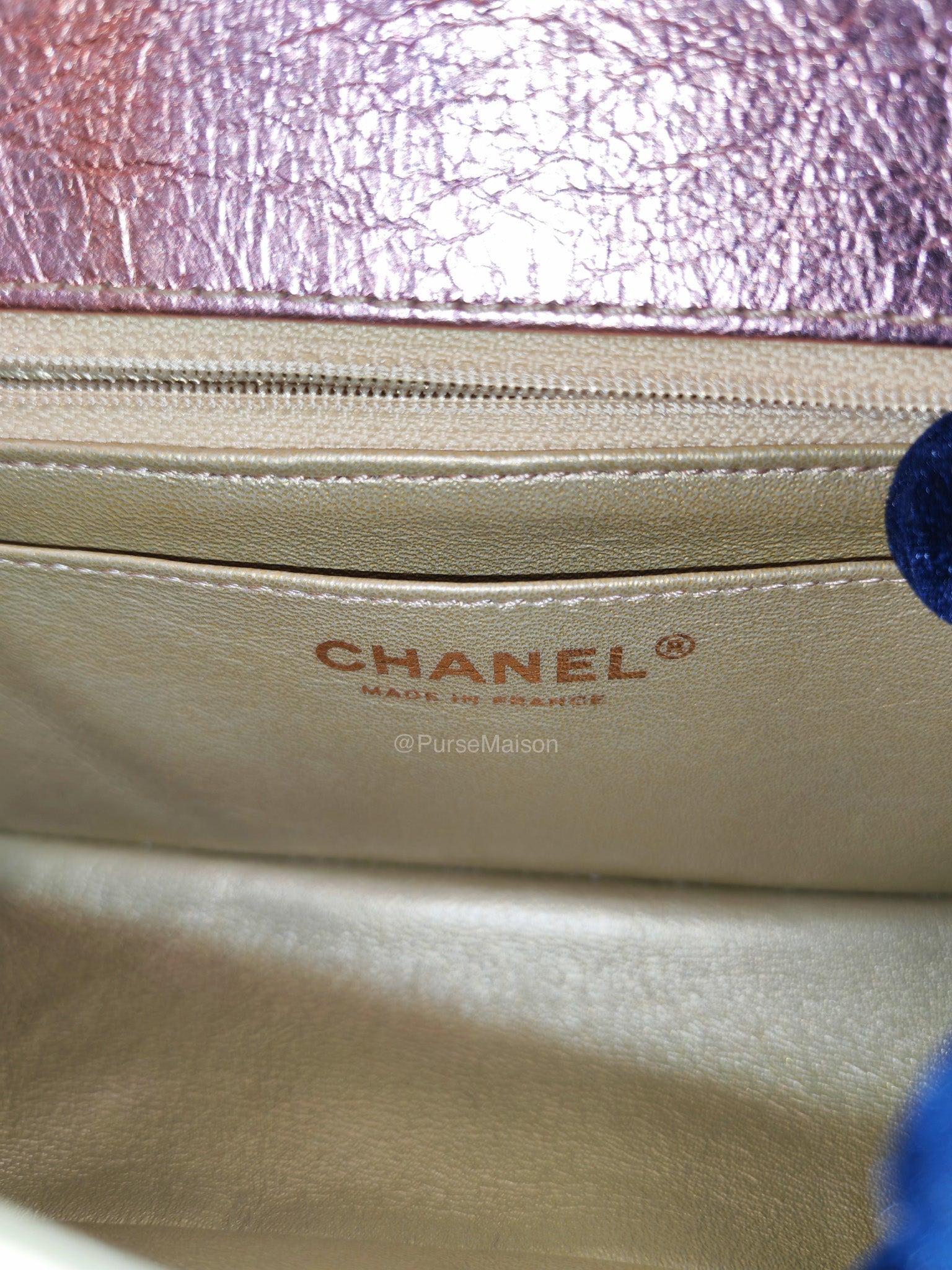 Chanel Mini Reissue 2.55 in Rainbow Metallic Goatskin Leather Light Gold Hardware (Microchip) | Purse Maison Luxury Bags Shop