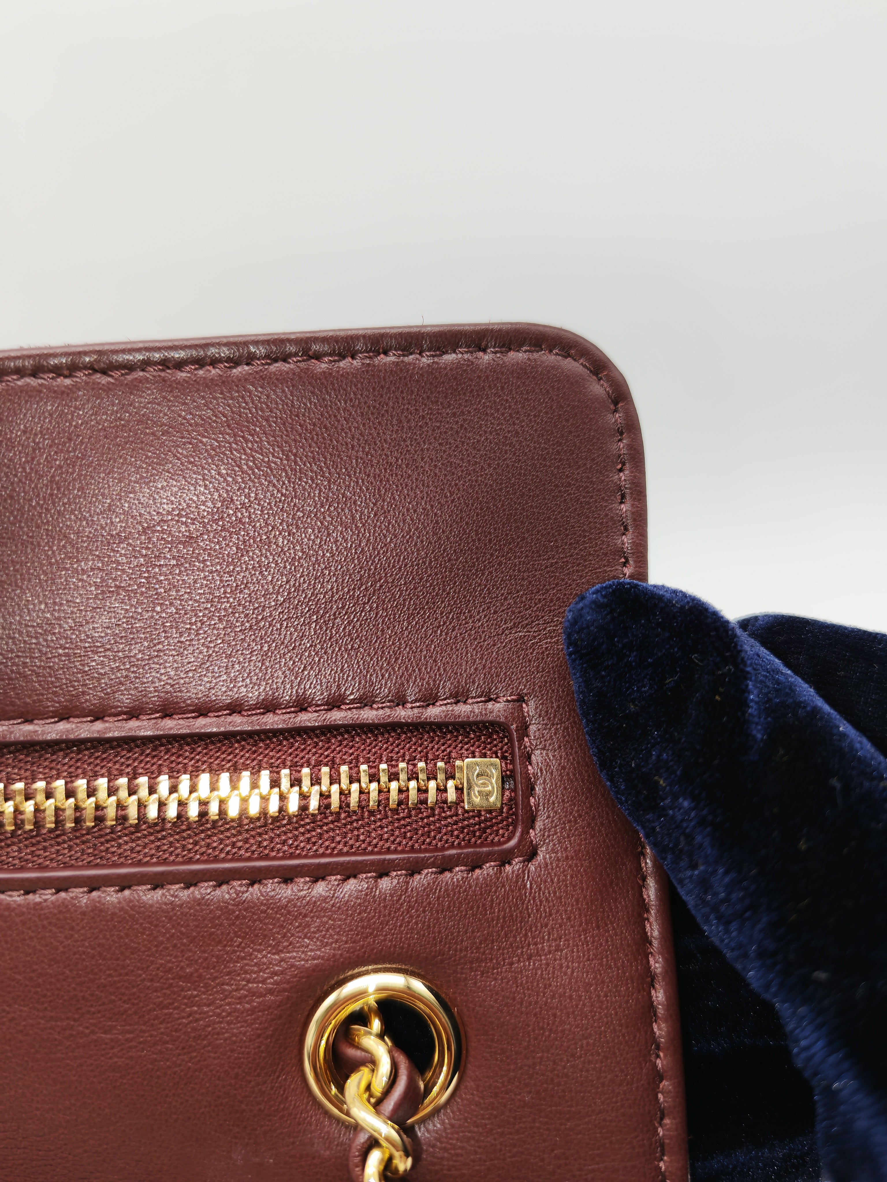 Chanel Mini Souplissimo Flap Bag in Burgundy Suede Calfskin Leather and Gold Hardware Microchip | Purse Maison Luxury Bags Shop