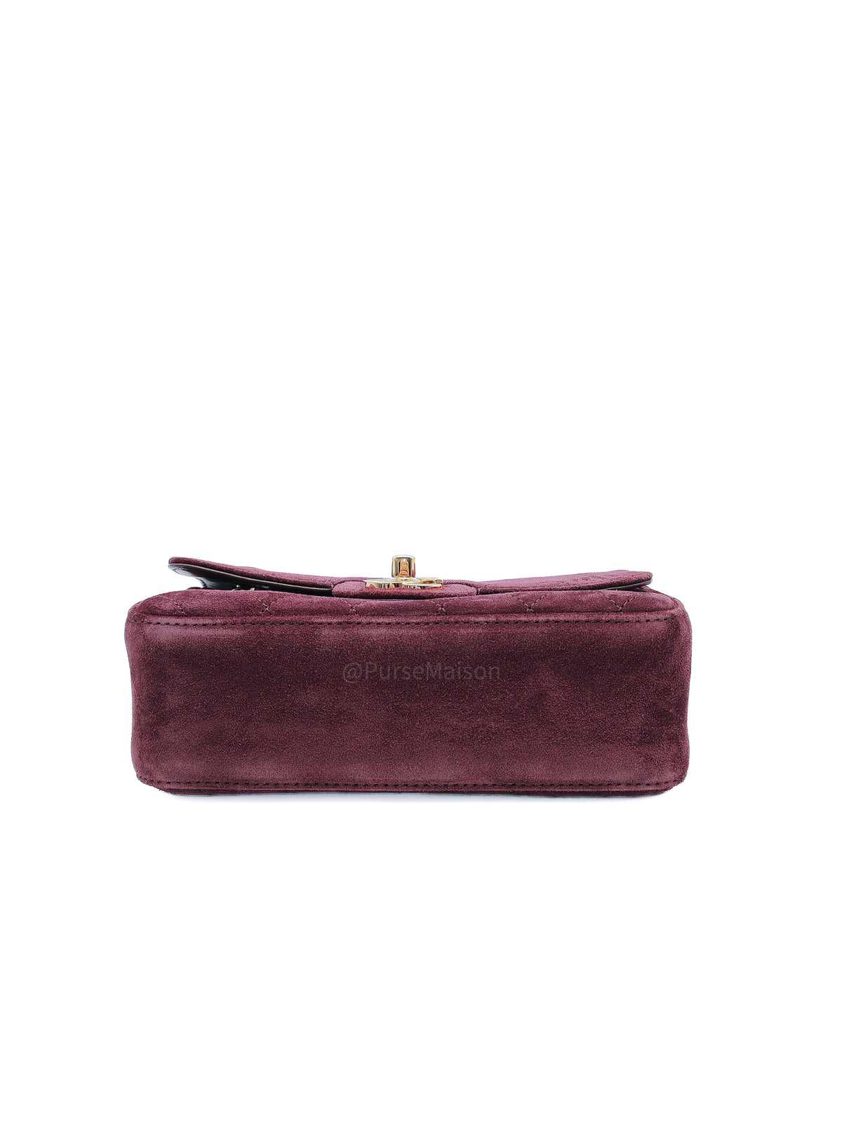 Chanel Mini Souplissimo Flap Bag in Burgundy Suede Calfskin Leather and Gold Hardware Microchip | Purse Maison Luxury Bags Shop