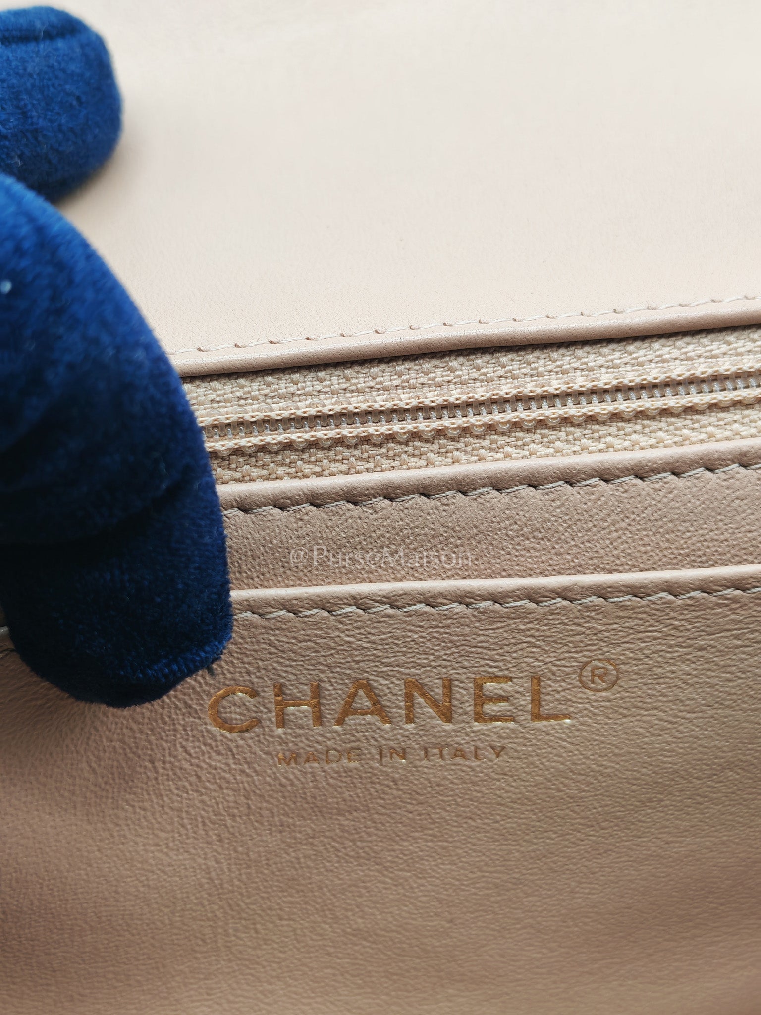 Chanel Mini Square Flap Bag in Dark Beige Light Gold Hardware (Microchip) | Purse Maison Luxury Bags Shop