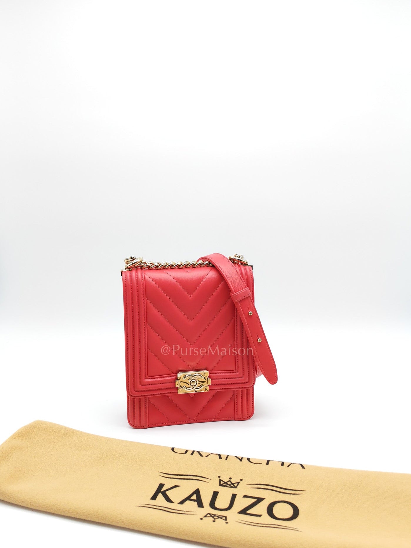 North South Boy Bag in Pink Lambskin Leather and Light Gold Hardware Series 29 | Purse Maison Luxury Bags Shop