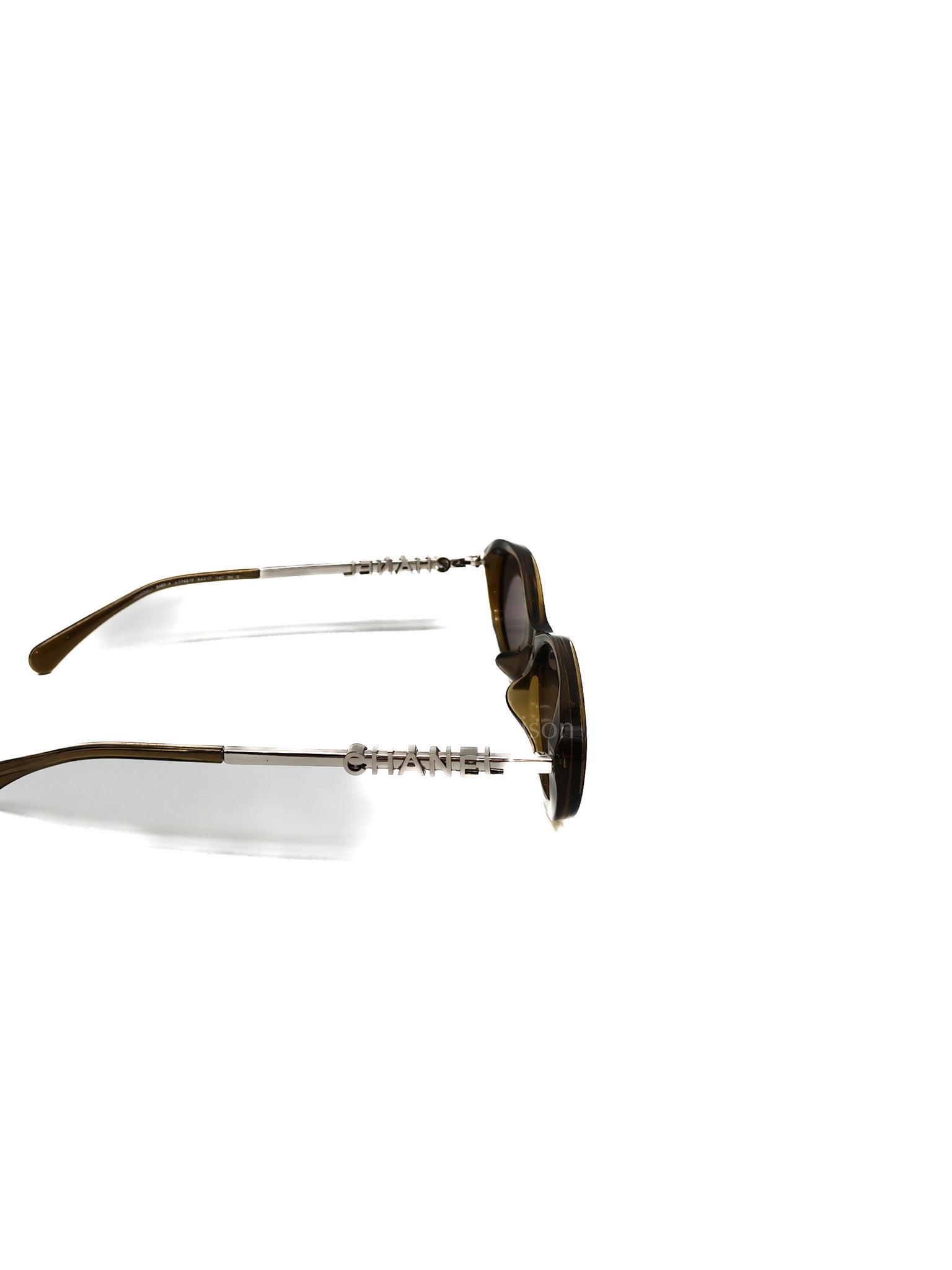 Chanel Oval Acetate & Metal Olive and Dark Brown Lens Sunglasses | Purse Maison Luxury Bags Shop