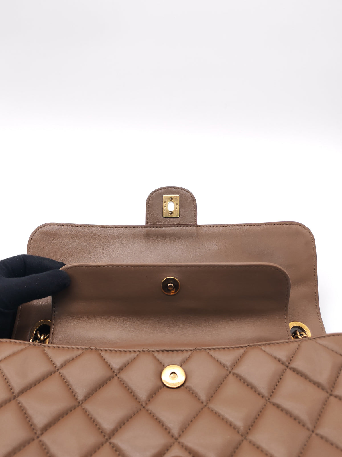 Chanel Perfect Edge Flap Brown Lambskin Series 16 | Purse Maison Luxury Bags Shop