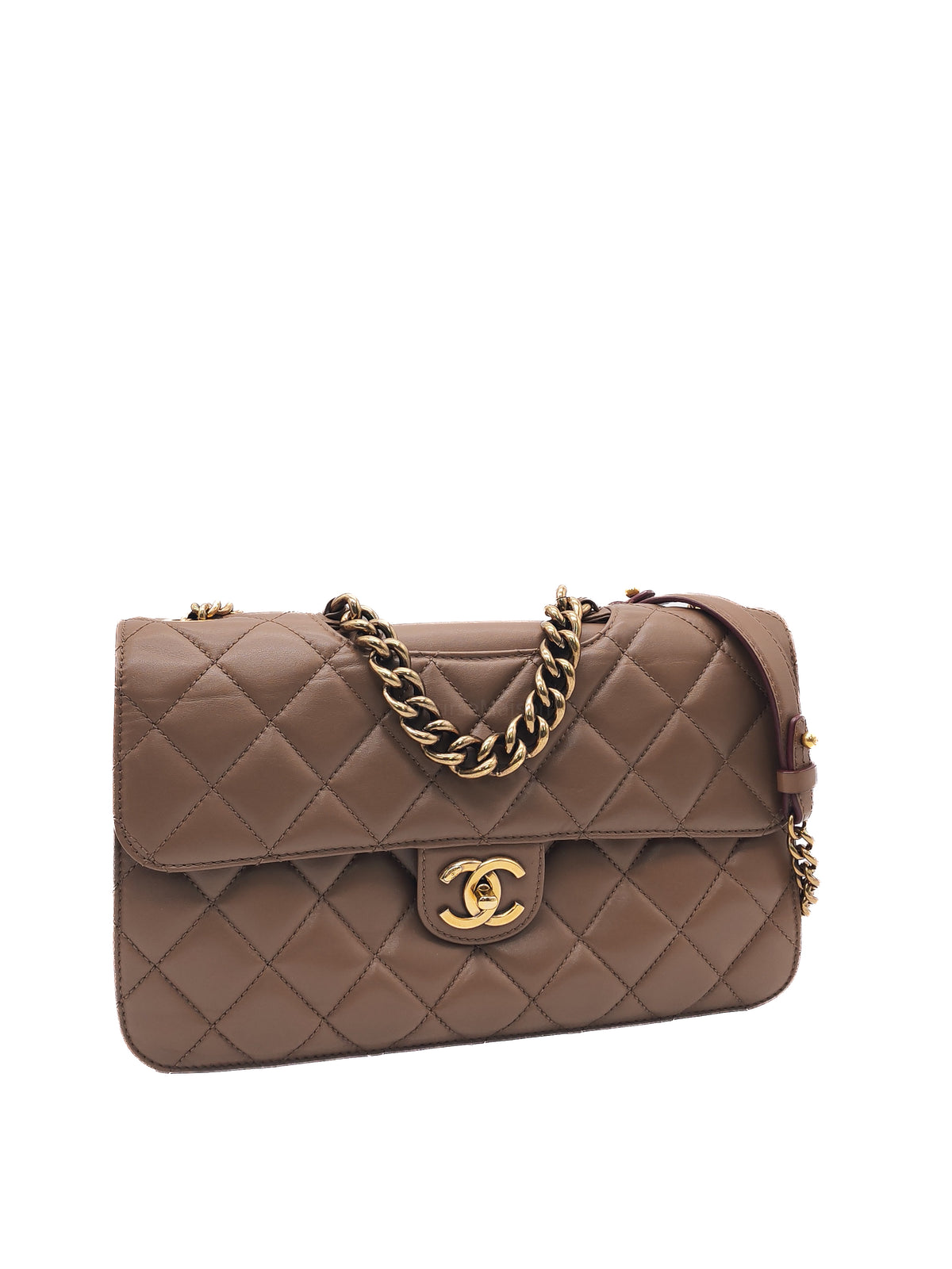 Chanel Perfect Edge Flap Brown Lambskin Series 16 | Purse Maison Luxury Bags Shop