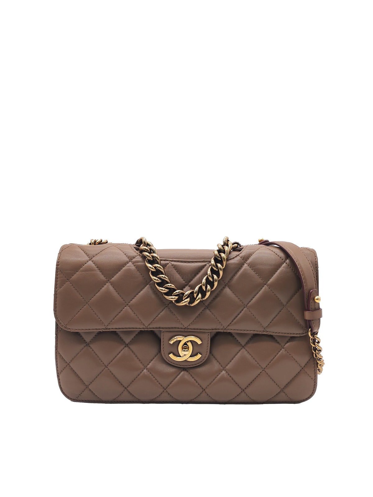 Chanel Perfect Edge Flap Brown Lambskin Series 16 | Purse Maison Luxury Bags Shop