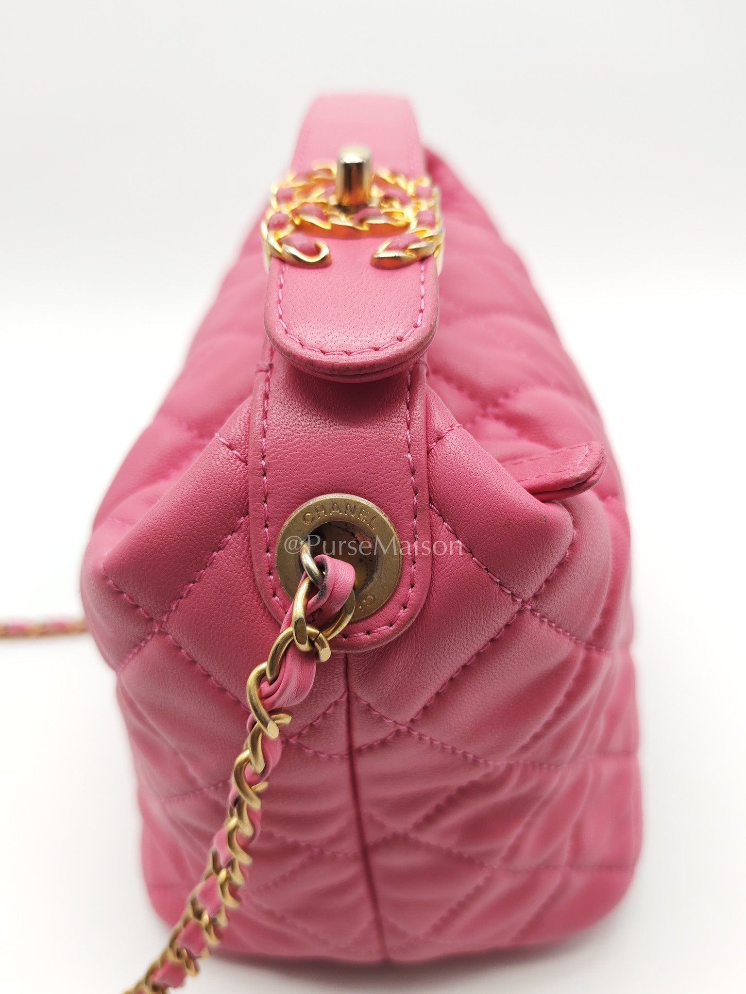 Chanel Perfect Meeting Small in Pink Quilted Lambskin Leather and Aged Gold Hardware Series 29 | Purse Maison Luxury Bags Shop