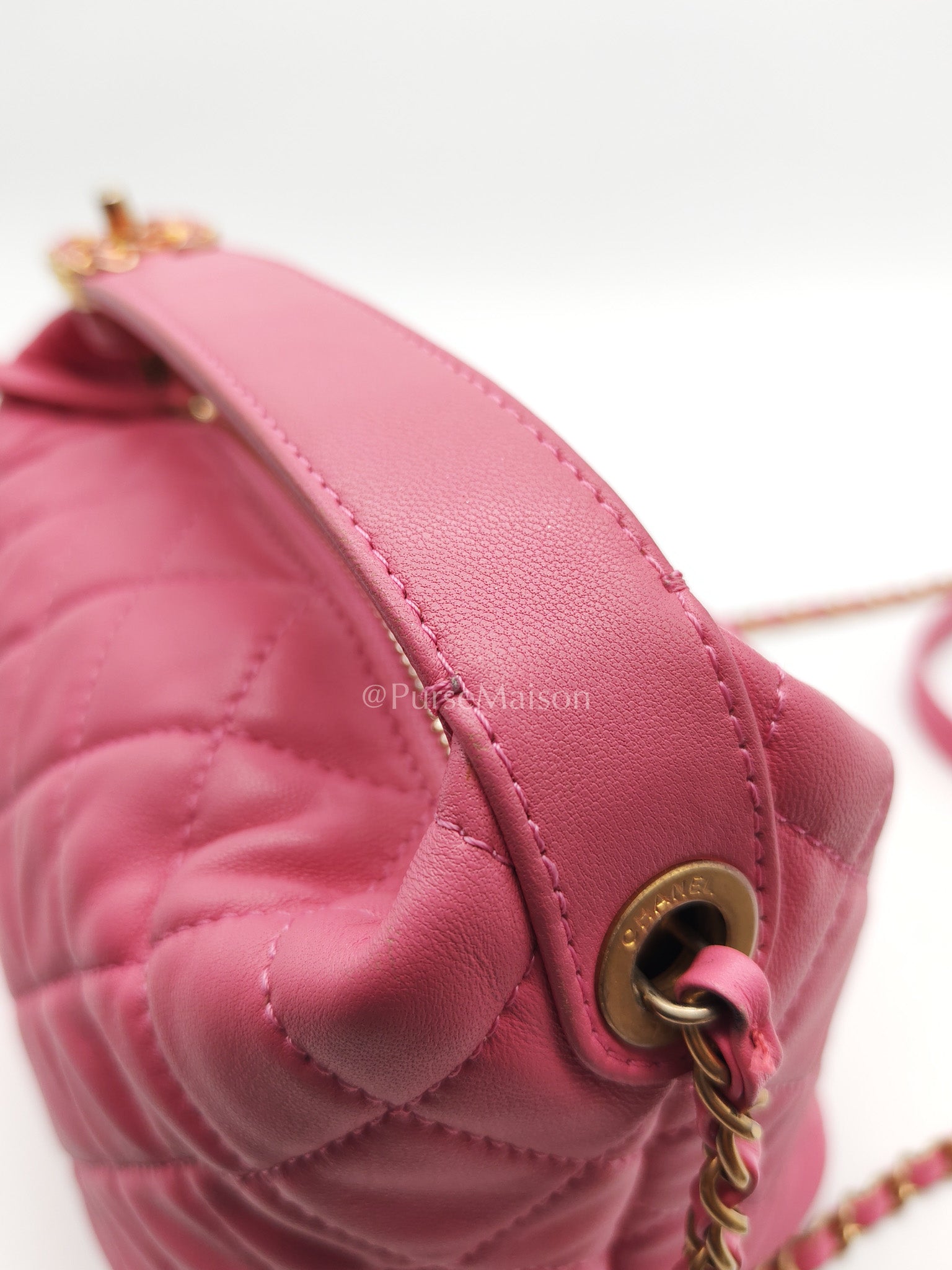 Chanel Perfect Meeting Small in Pink Quilted Lambskin Leather and Aged Gold Hardware Series 29 | Purse Maison Luxury Bags Shop