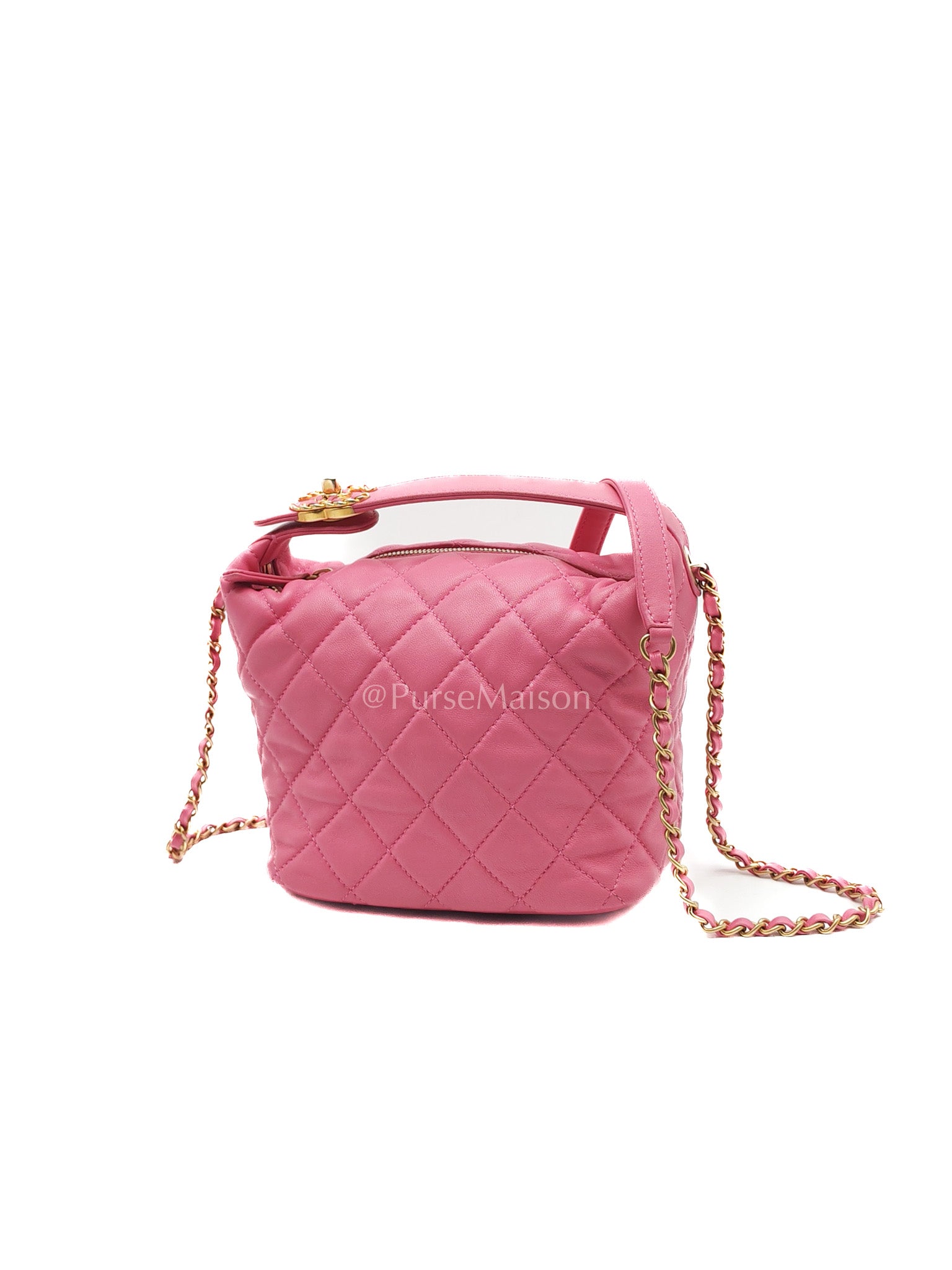 Chanel Perfect Meeting Small in Pink Quilted Lambskin Leather and Aged Gold Hardware Series 29 | Purse Maison Luxury Bags Shop