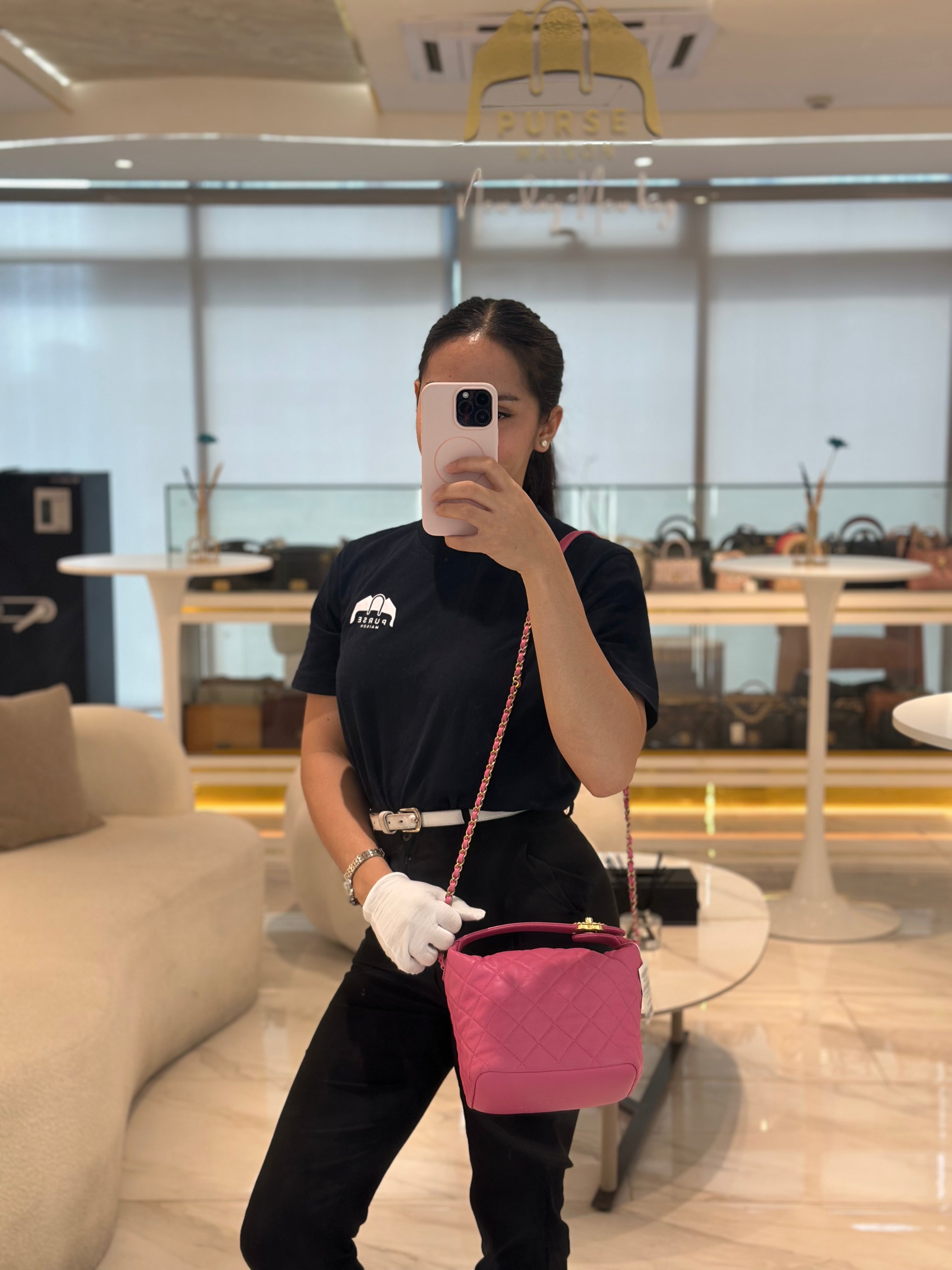 Chanel Perfect Meeting Small in Pink Quilted Lambskin Leather and Aged Gold Hardware Series 29 | Purse Maison Luxury Bags Shop