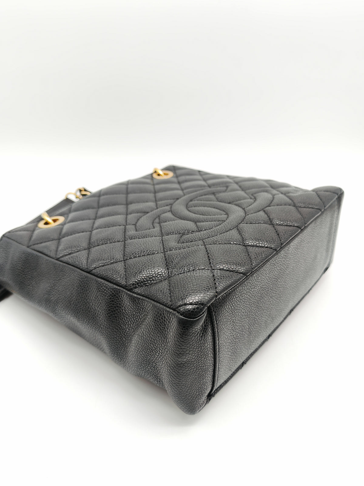 Chanel Petite Shopping Tote (PST) in Black Caviar Leather and Gold Hardware Series 14 | Purse Maison Luxury Bags Shop