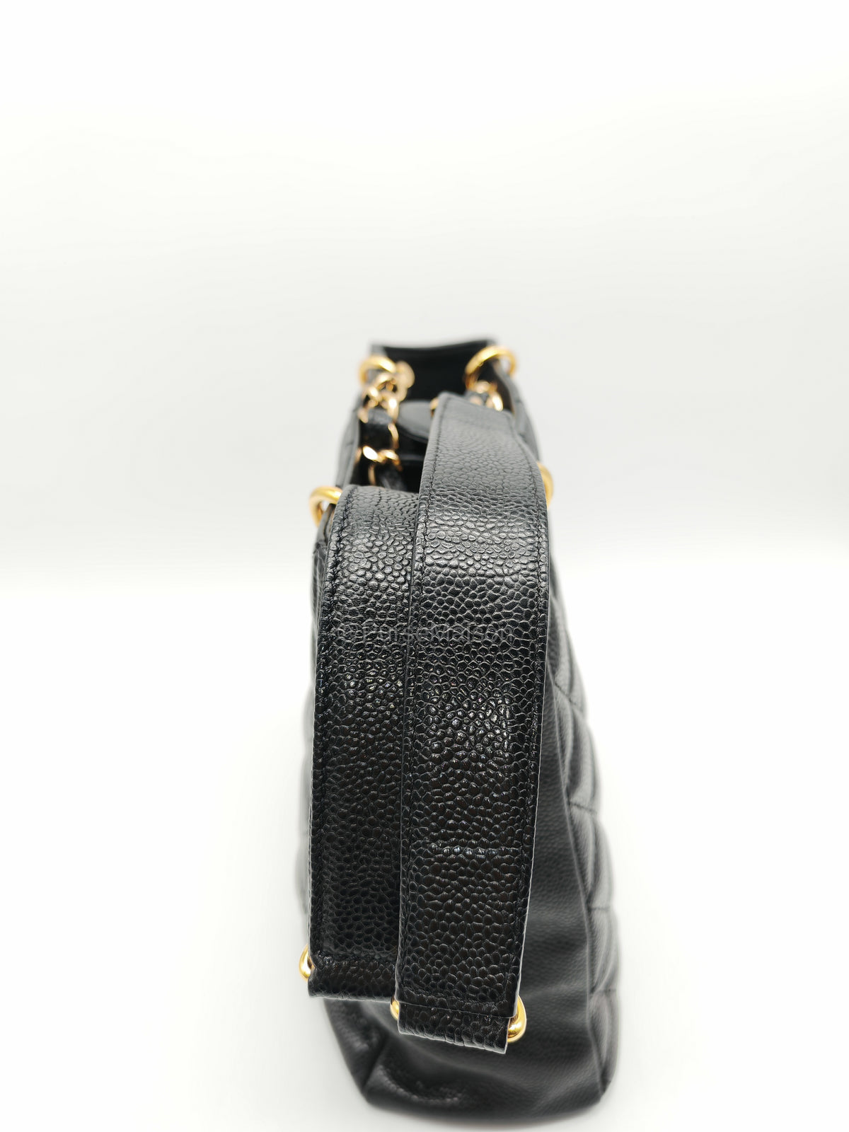 Chanel Petite Shopping Tote (PST) in Black Caviar Leather and Gold Hardware Series 14 | Purse Maison Luxury Bags Shop