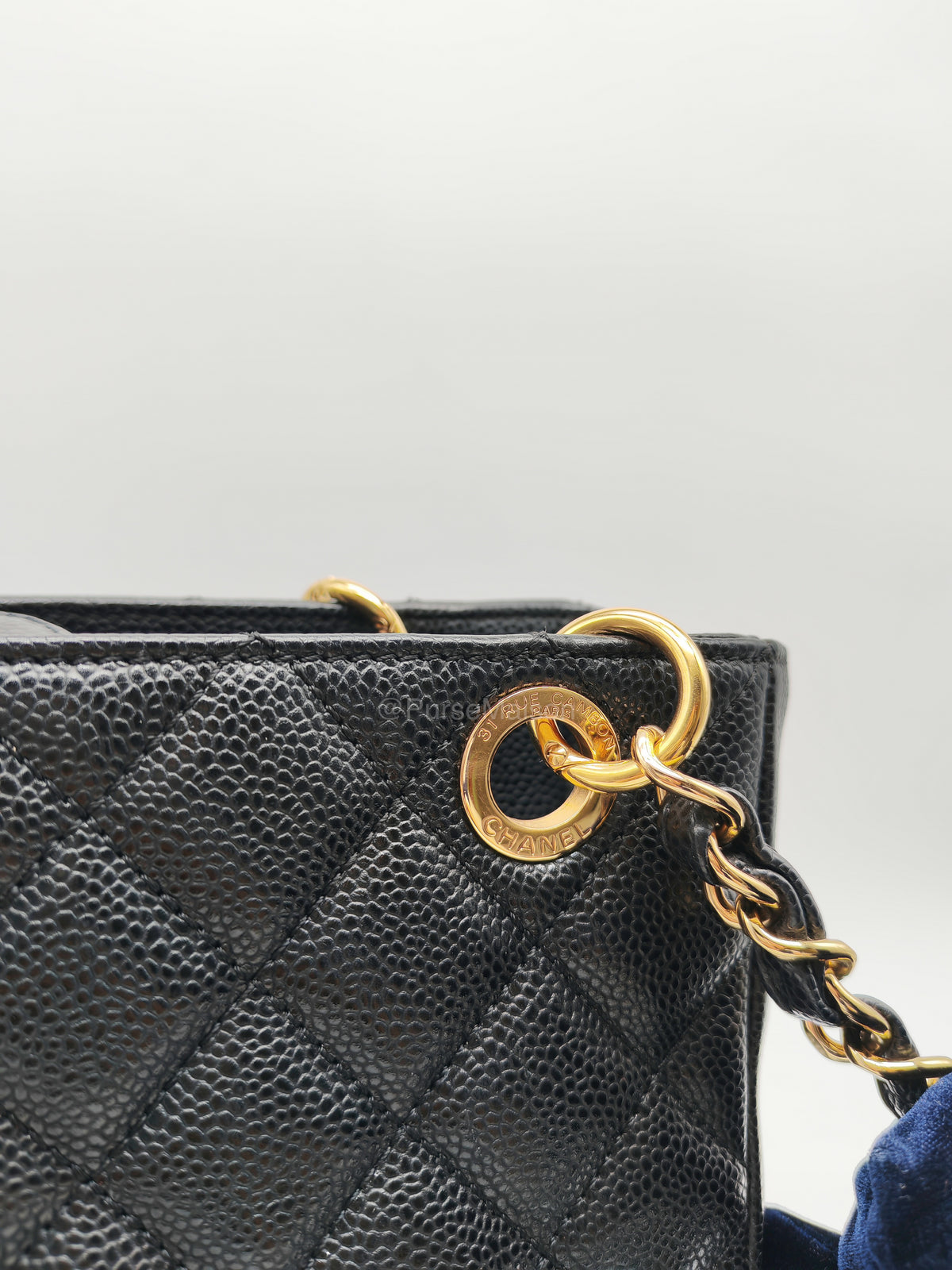 Chanel Petite Shopping Tote (PST) in Black Caviar Leather and Gold Hardware Series 14 | Purse Maison Luxury Bags Shop