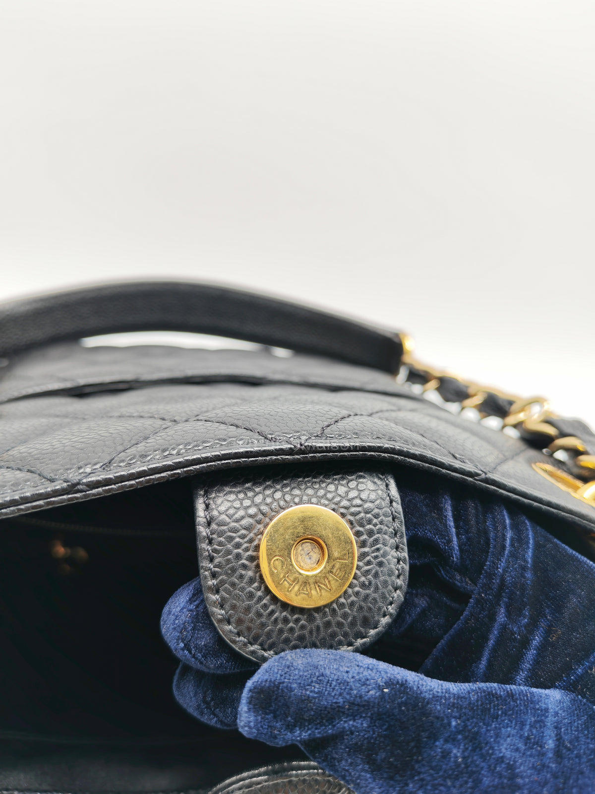 Chanel Petite Shopping Tote (PST) in Black Caviar Leather and Gold Hardware Series 14 | Purse Maison Luxury Bags Shop