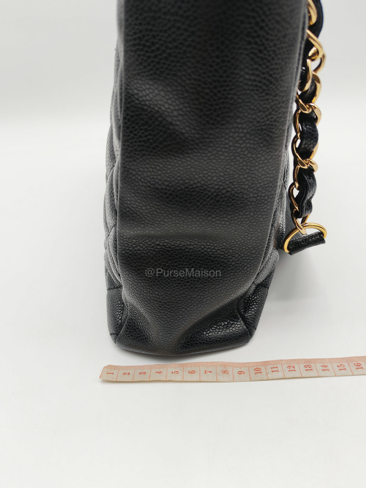 Chanel Petite Shopping Tote (PST) in Black Caviar Leather and Gold Hardware Series 14 | Purse Maison Luxury Bags Shop