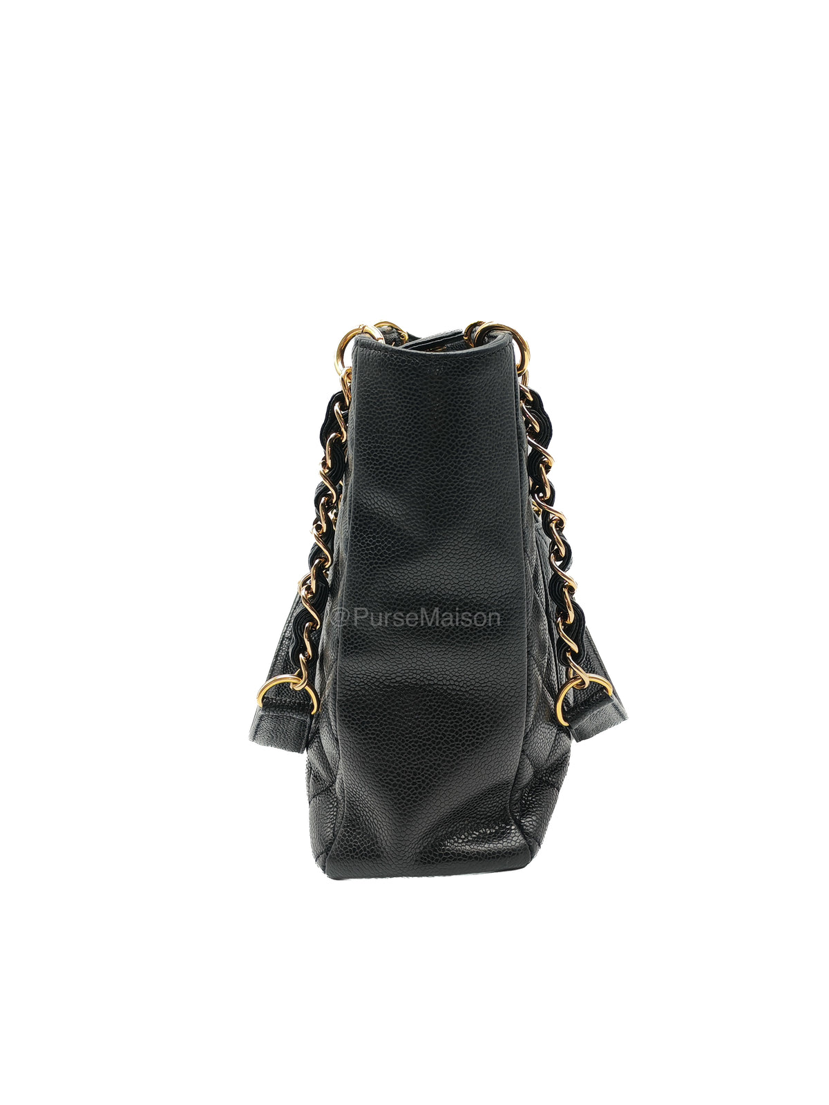 Chanel Petite Shopping Tote (PST) in Black Caviar Leather and Gold Hardware Series 14 | Purse Maison Luxury Bags Shop