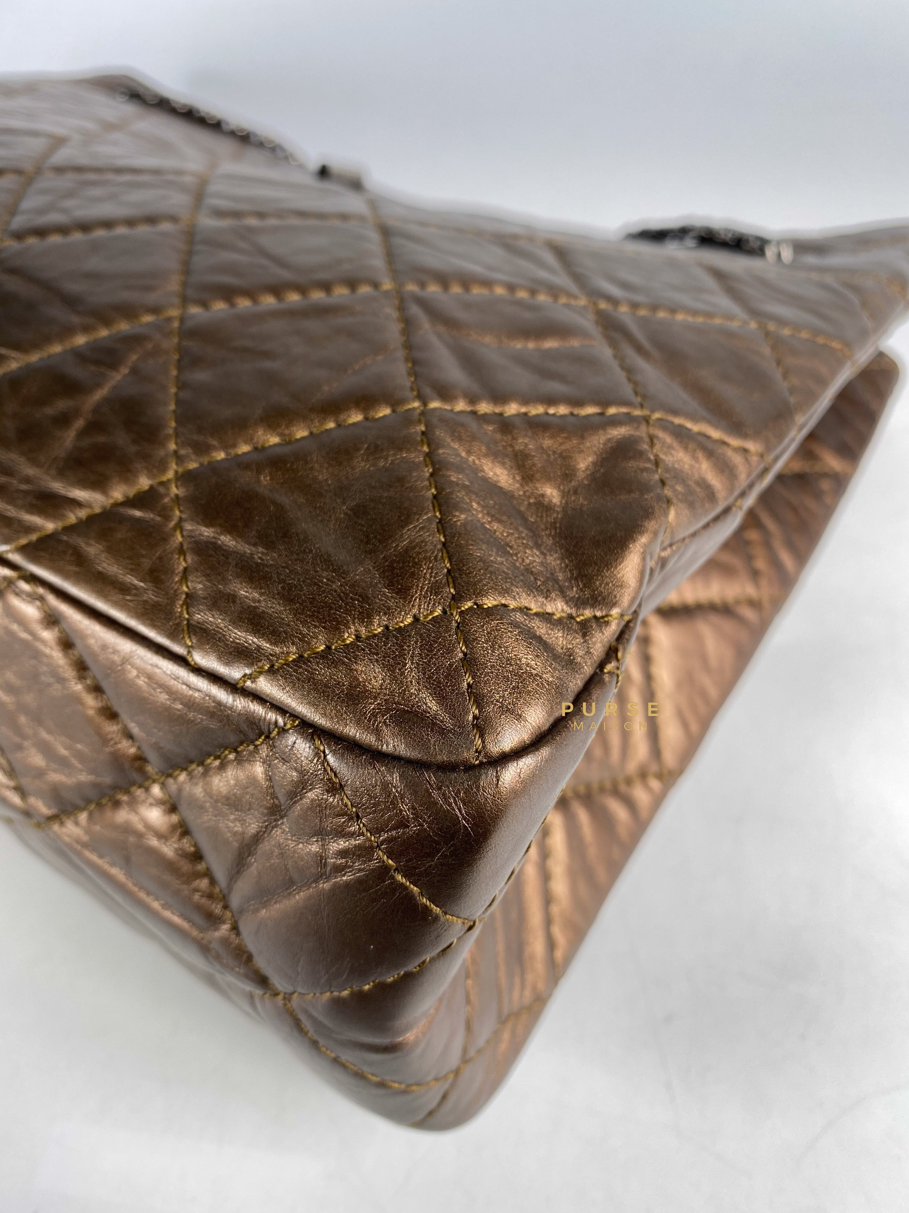 Chanel Reissue Bronze Quilted Distressed Calfskin Leather Tote Bag Series 12 | Purse Maison Luxury Bags Shop