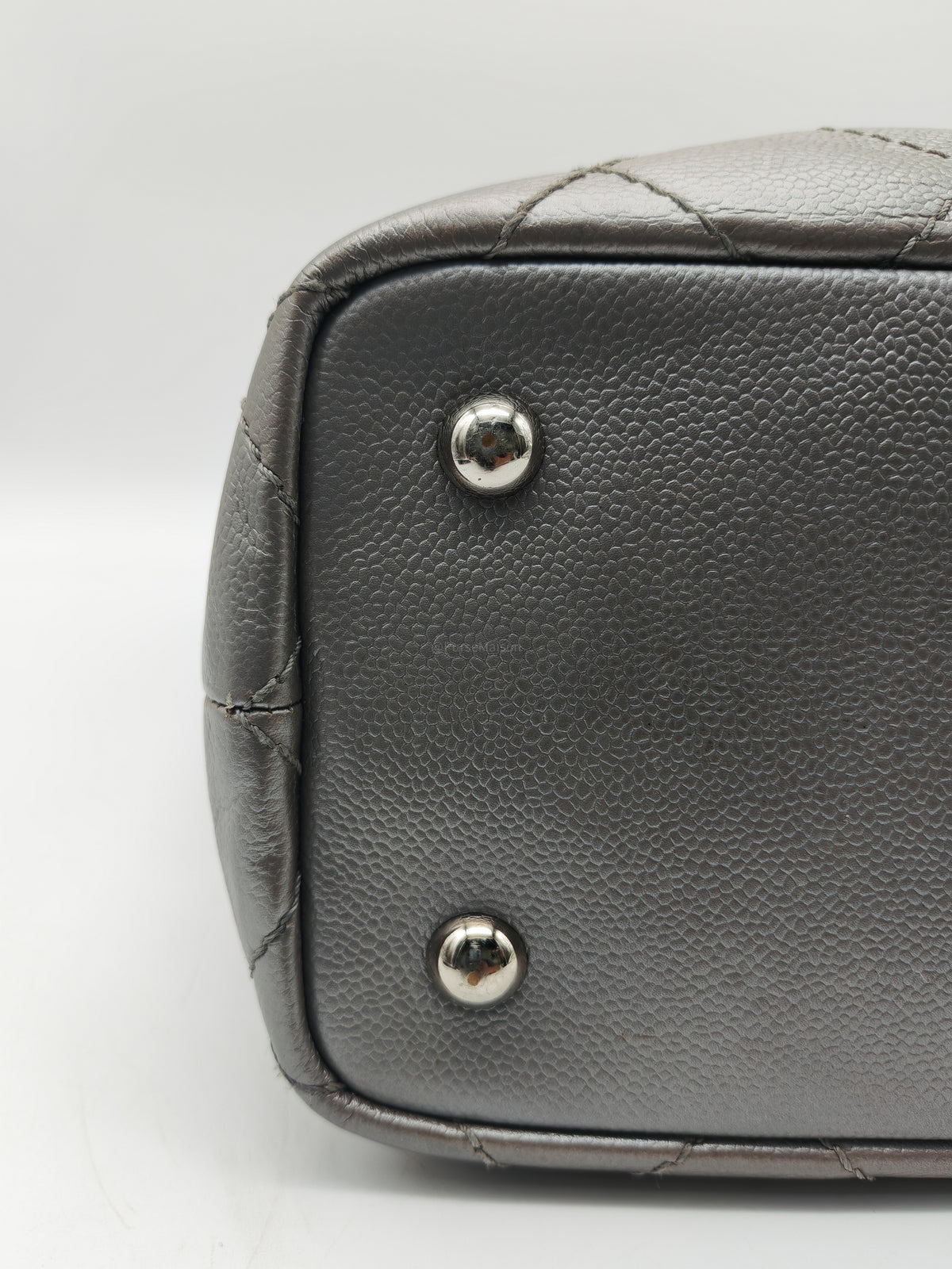 Chanel Shopping Fever Tote Bag in Silver Metallic Caviar Leather and Silver Hardware Series 20 | Purse Maison Luxury Bags Shop
